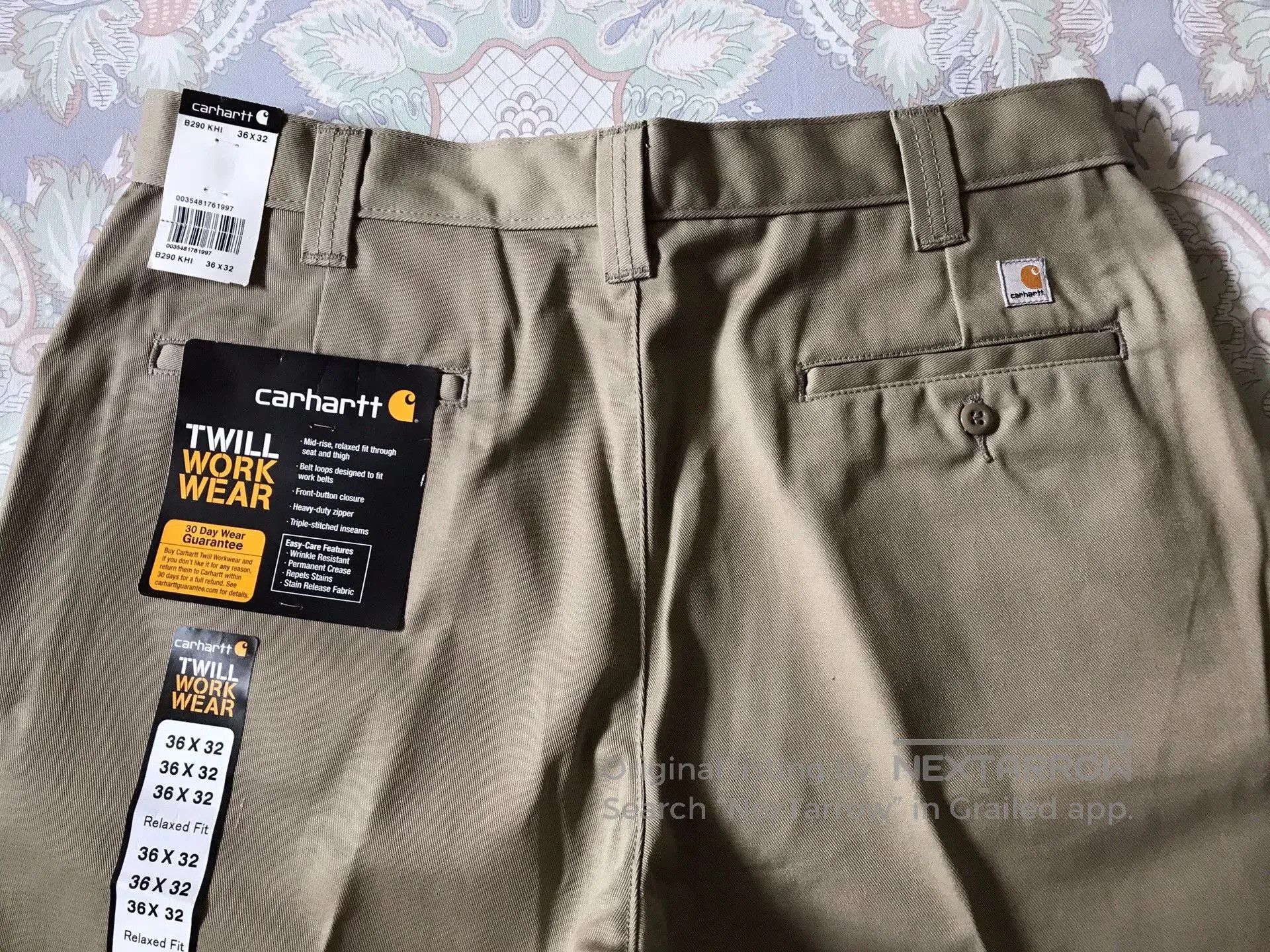 Carhartt Carhartt B290 Khaki W36L32 Work Pants. Size US 36 / EU 52 - 5 Thumbnail