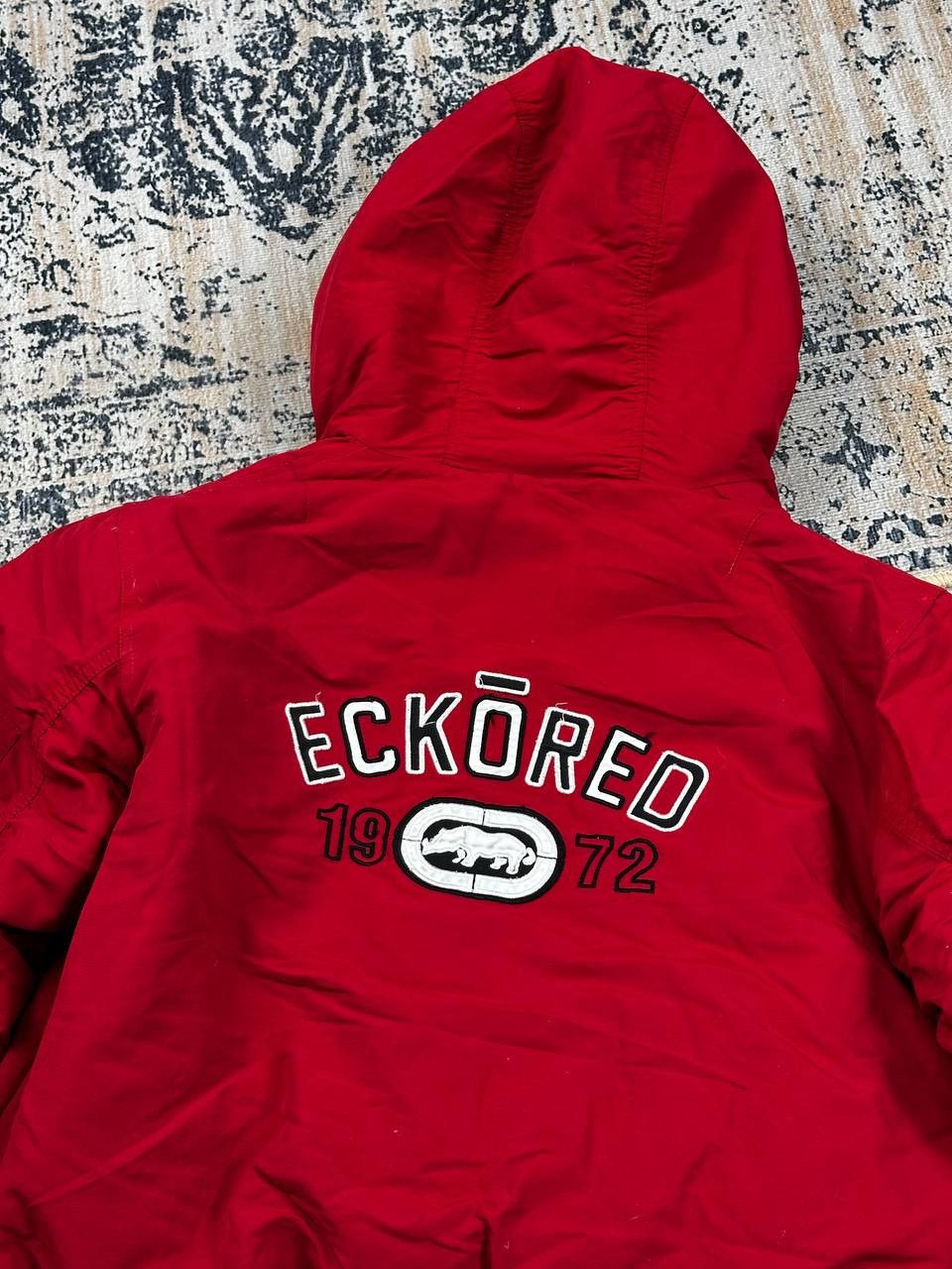 Ecko Unltd. × Southpole Crazy Thick Ecko Unltd Red Fur Y2K Rap SK8 Bomber Jacket Size US XL / EU 56 / 4 - 18 Thumbnail