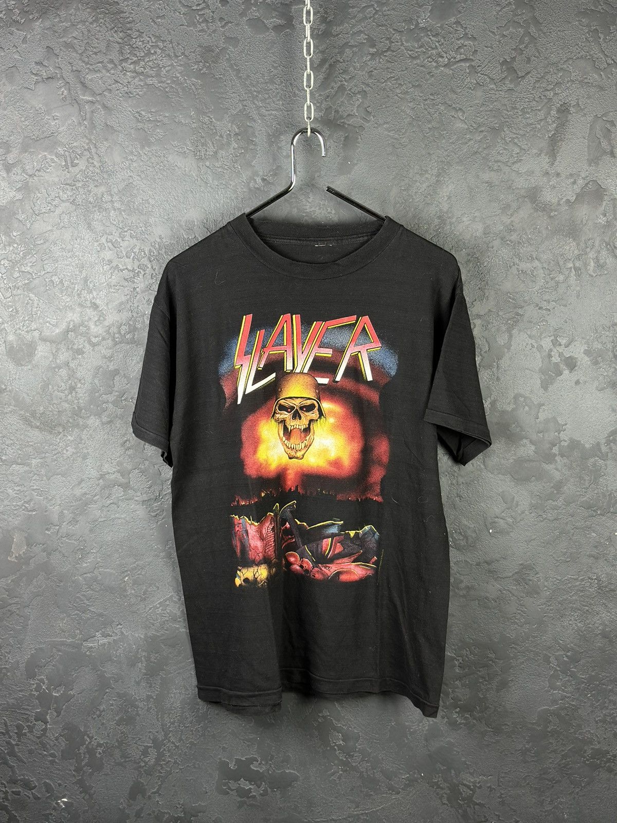 Vintage Vintage 90s Slayer Brockum Tour T-shirt 1992 Concert Rare Size US XL / EU 56 / 4 - 1 Thumbnail