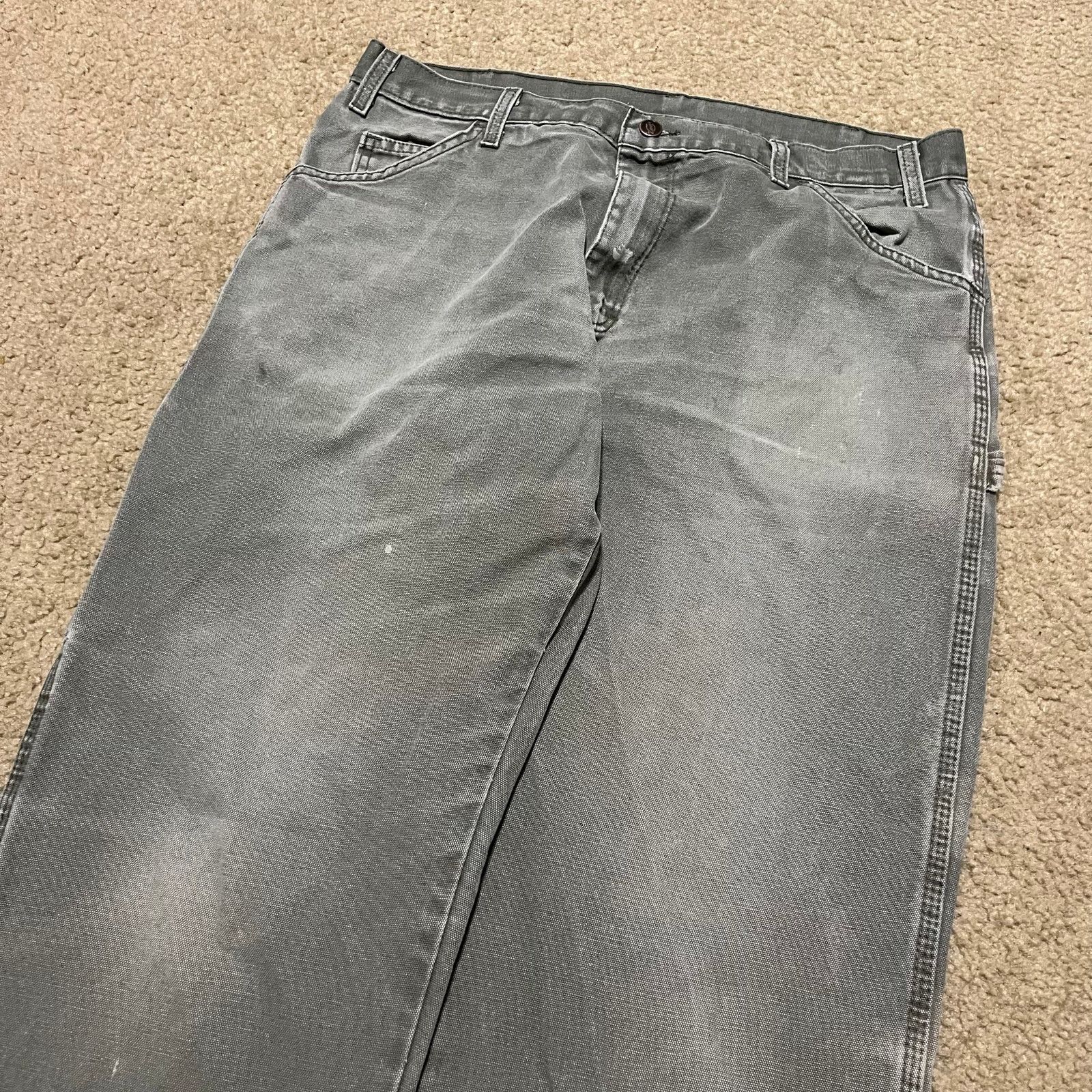 Dickies Dickies Carpenter Cargo Extreme Faded Olive Green Workpants Size US 36 / EU 52 - 3 Thumbnail