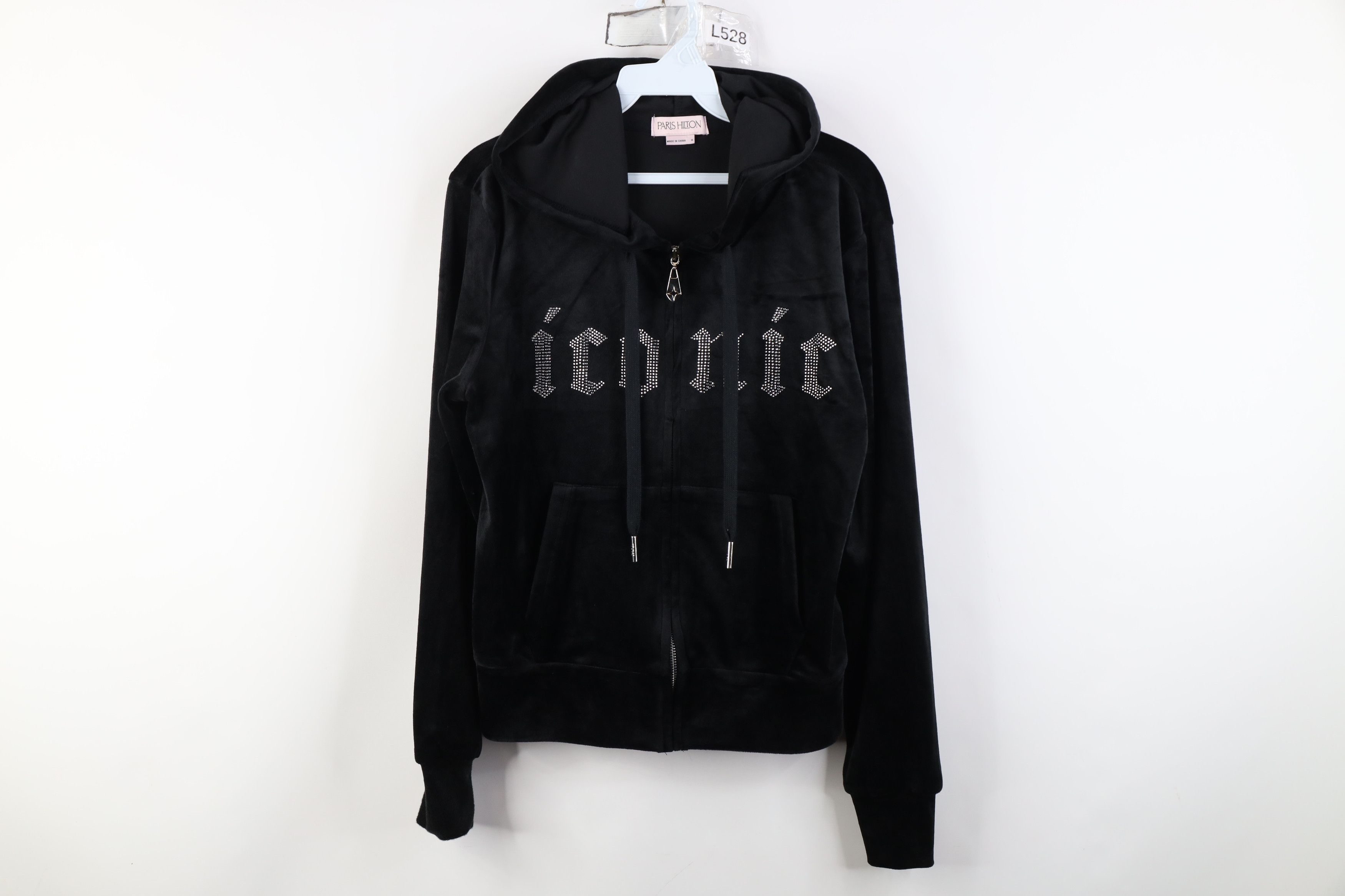 Vintage Vintage Y2K Paris Hilton Iconic Velvet Velour Zip Hoodie Size S / US 4 / IT 40 - 1 Thumbnail