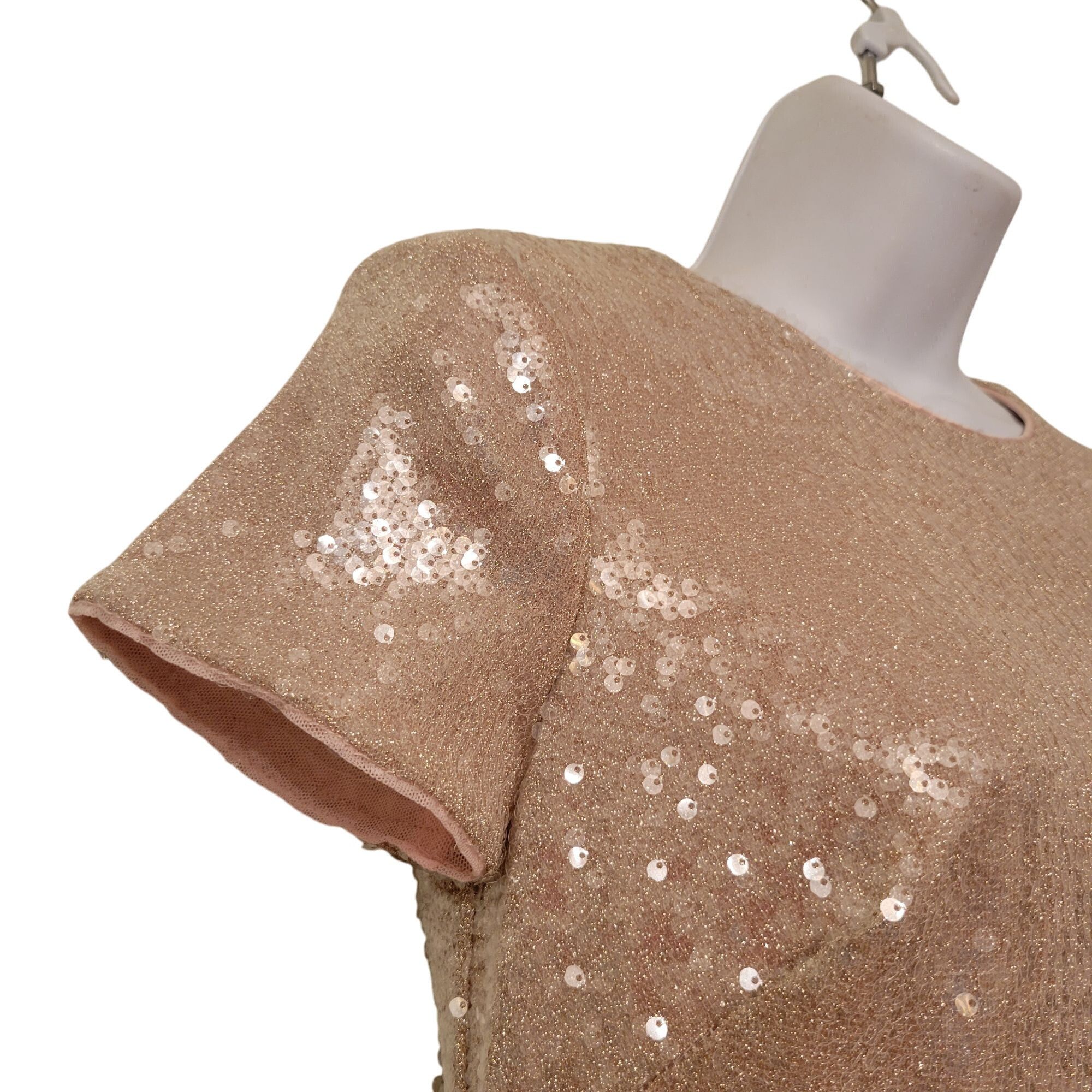 Other Eliza J 2 Sequined Short Sleeve Ruffle Asymmetrical Hem Cock Size XS / US 0-2 / IT 36-38 - 3 Thumbnail