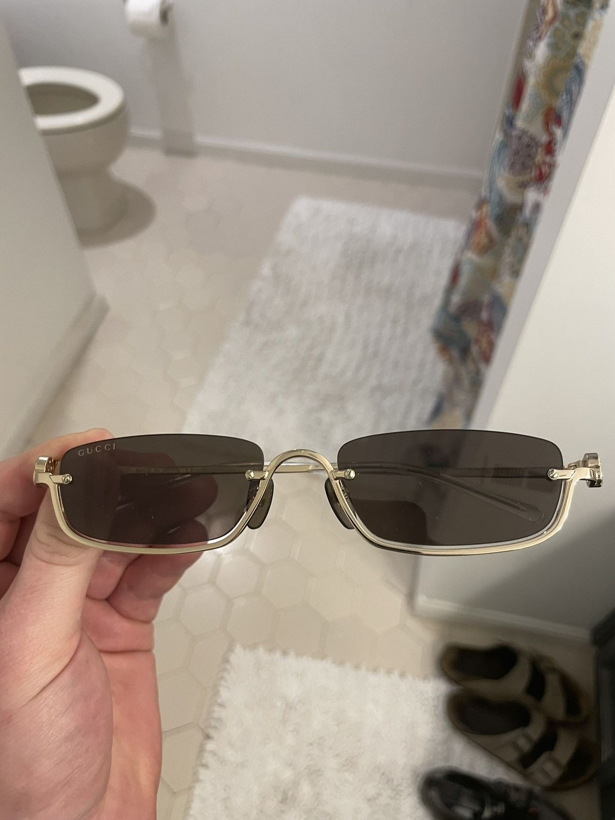 Gucci GUCCI RECTANGULAR-FRAME SUNGLASSES 1278s Size ONE SIZE - 1 Thumbnail