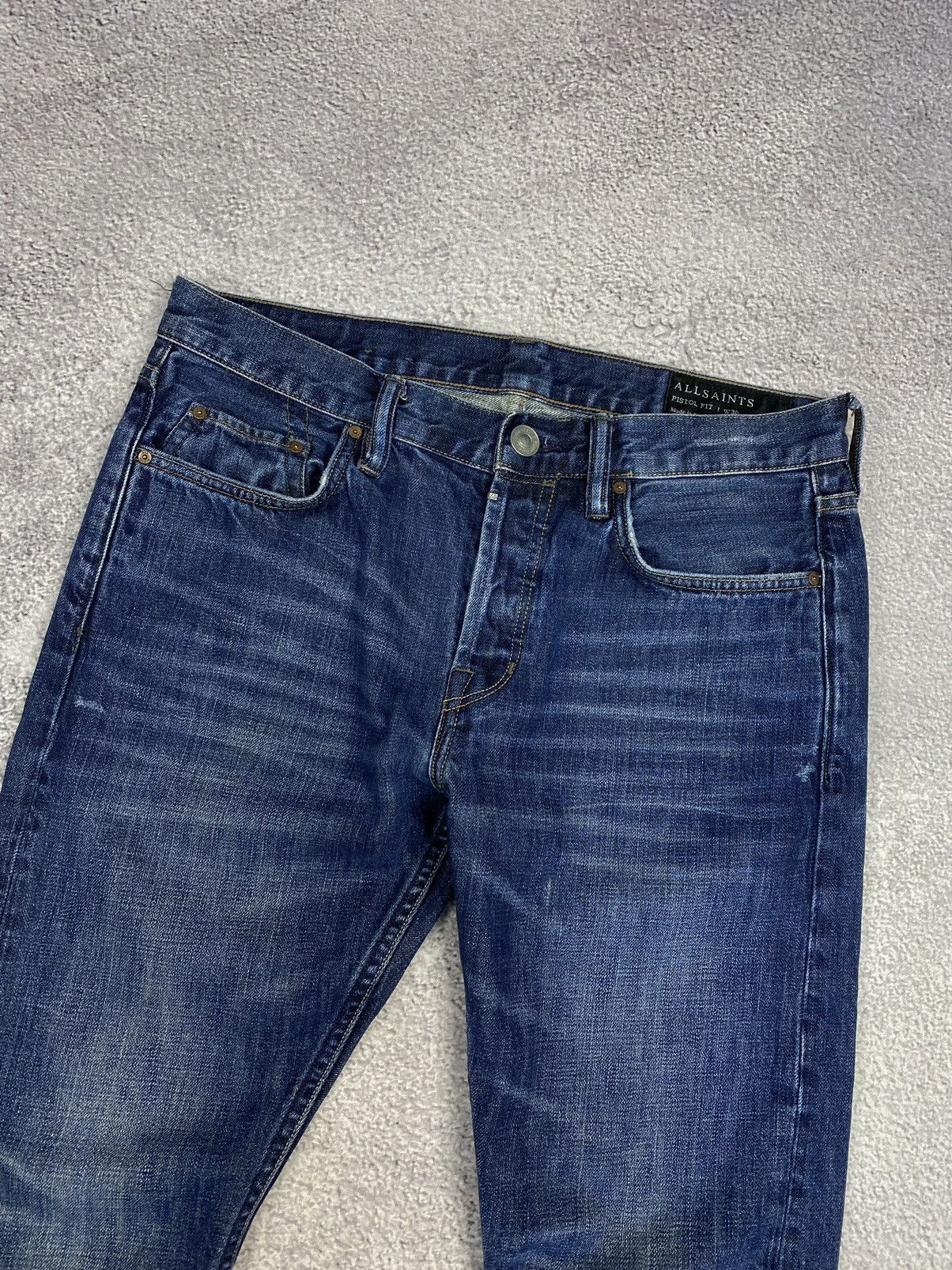 Allsaints AllSaints Kanaba Pistol Fit Blue Distressed Jeans Size US 30 / EU 46 - 2 Thumbnail