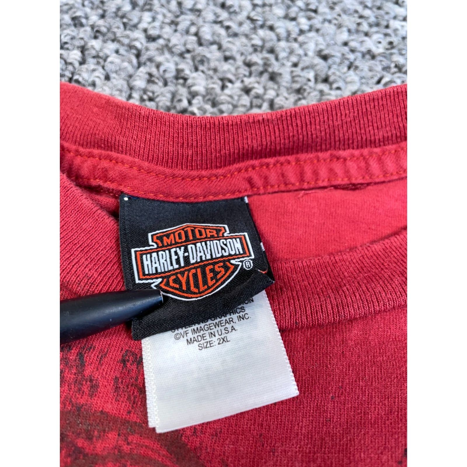 Harley Davidson Harley-Davidson Graphic Print T-Shirt Adult 2XL Red Biker Birch Run Michigan Mens Size US XXL / EU 58 / 5 - 3 Thumbnail