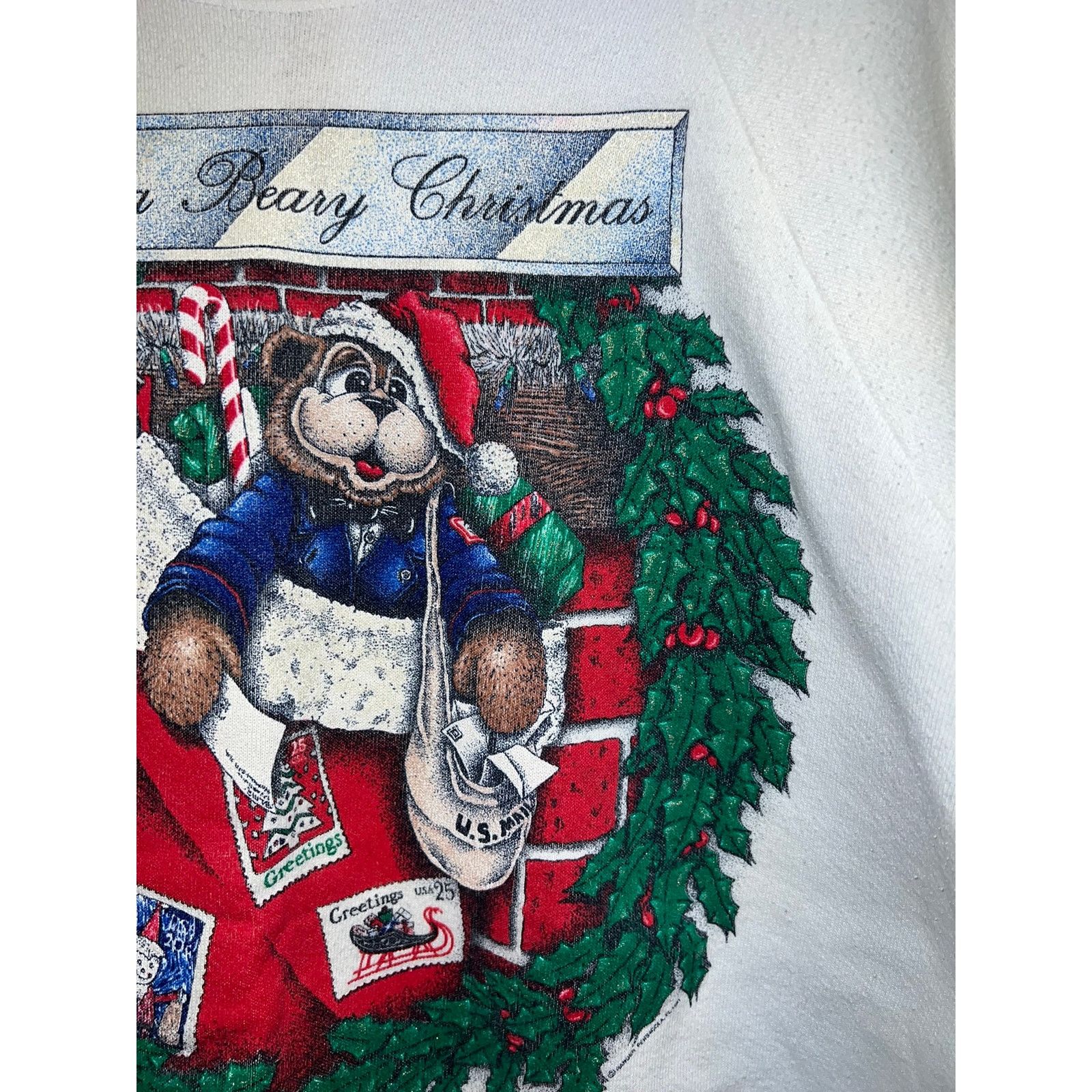 Fruit Of The Loom Vintage Christmas Sweatshirt Have A Beary Crewneck VTG 90s X Size US XL / EU 56 / 4 - 5 Thumbnail
