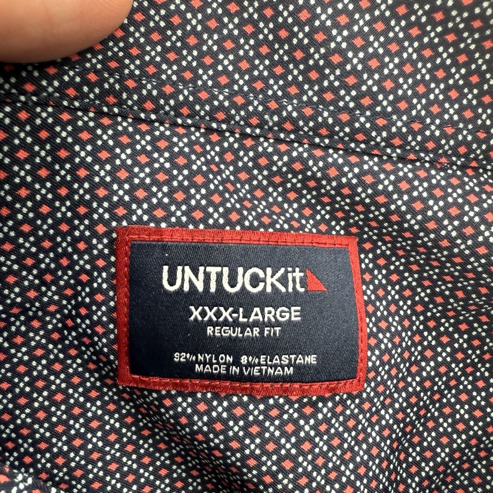 UNTUCKit UNTUCKit Shirt Men 3XL Nylon Long Sleeve Button Up Office Business Regular Fit Geometric Wool? (Correction: wool not in original) Size US XXL / EU 58 / 5 - 3 Thumbnail