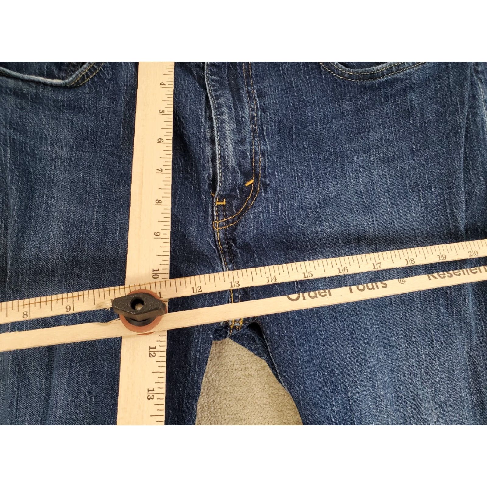 Levi's Levi's 502 Jeans Mens Regular 33x31 Blue Denim Tapered Straight Leg Dark Wash Logo Pockets Modern Fit - 31 Inseam - Size 33 - Cotton Size US 33 - 4 Thumbnail