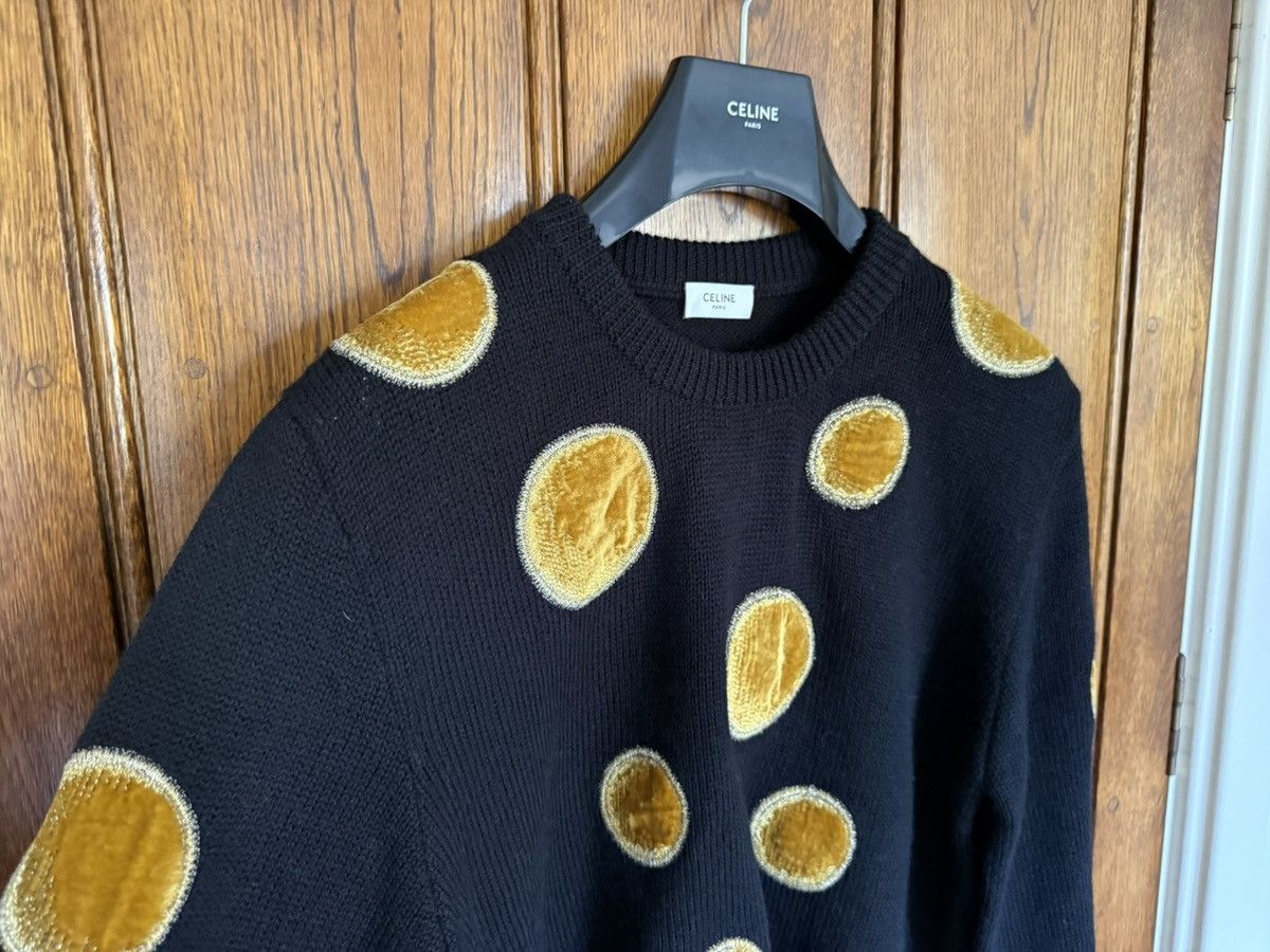 Celine × Hedi Slimane $1.6k Celine crew neck sweater with velvet circles M Hedi Size US M / EU 48-50 / 2 - 11 Thumbnail