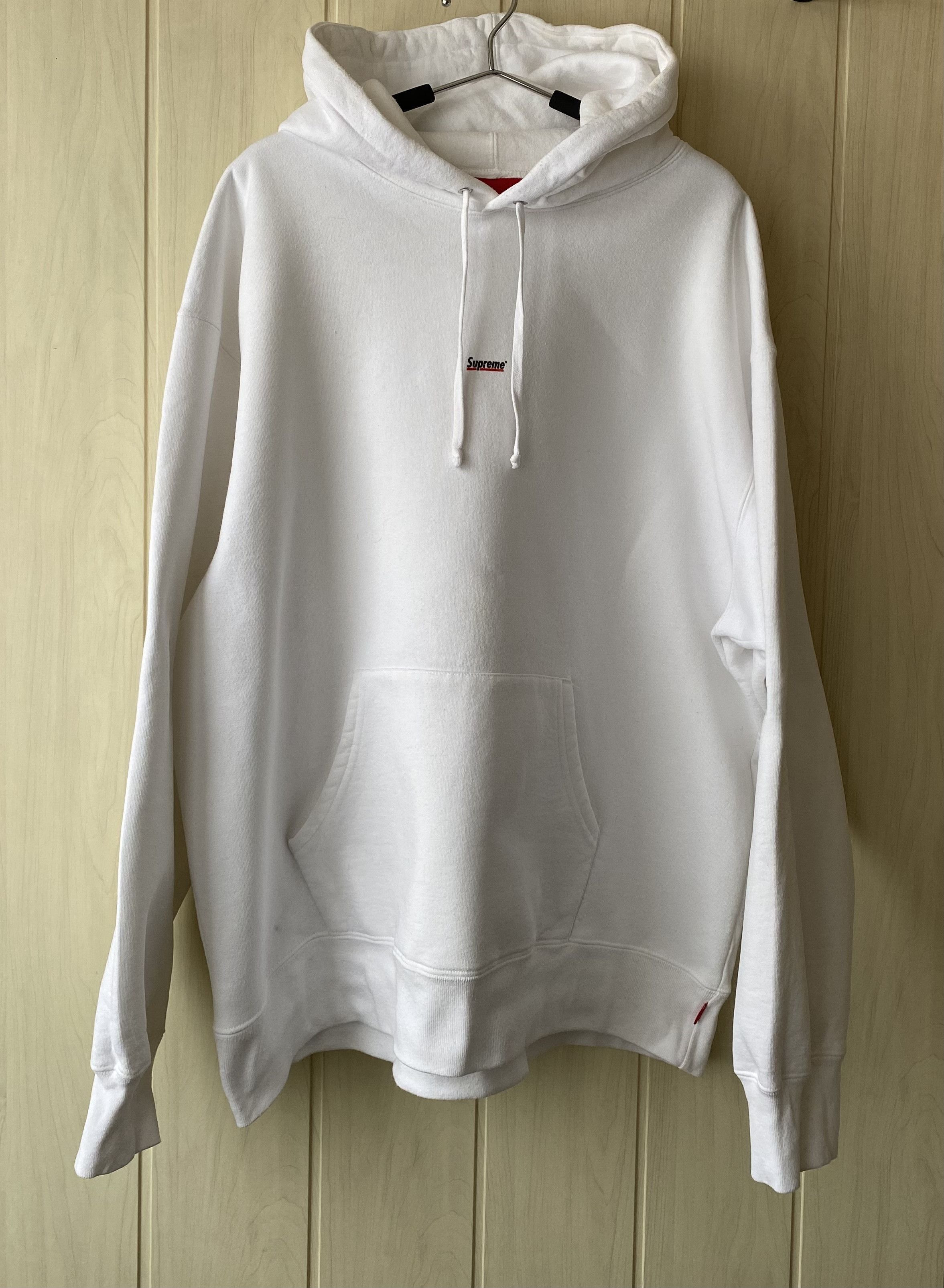 image of Made In Canada x Supreme Middle Logo White Hoodie, Men's (Size XL)