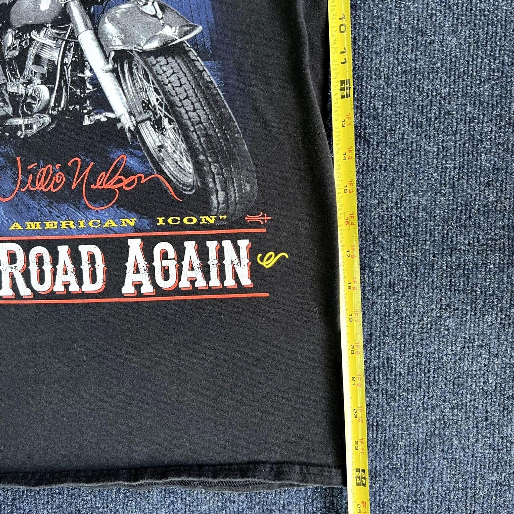 Hanes Willie Nelson Shirt Mens Small Black On The Road Again Motorcycle Tee T-Shirt Size US S / EU 44-46 / 1 - 7 Thumbnail