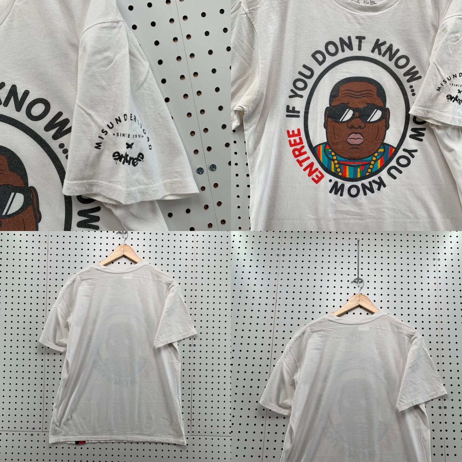 tentree VINTAGE Biggie Shirt Mens L White If You Dont Know Hip Hop Rap Music TEE 21x28.5 Size US L / EU 52-54 / 3 - 9 Thumbnail