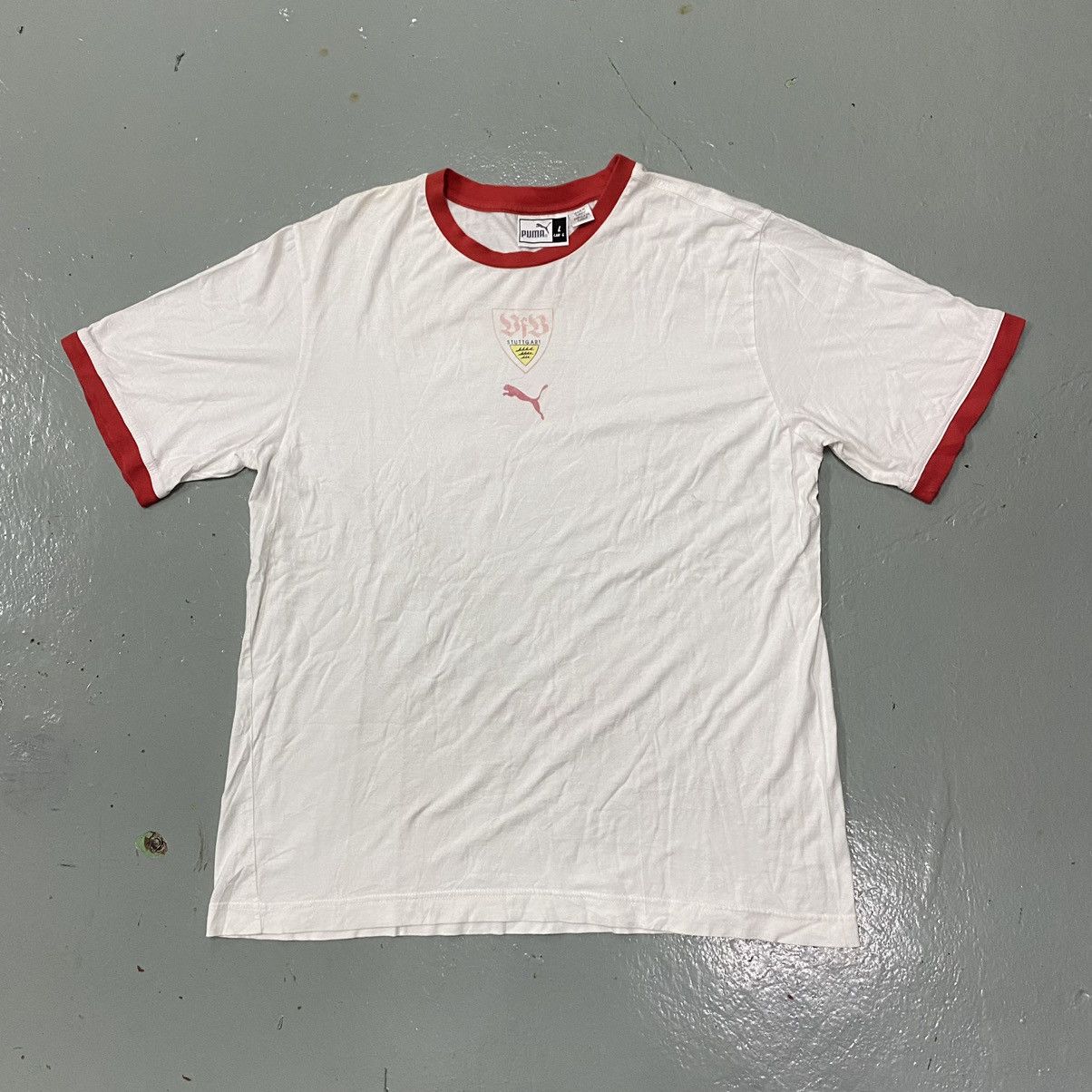Puma × Vintage Vintage Puma Vfb Stuttgart Ringer Shirt Jersey Bundesliga Size US L / EU 52-54 / 3 - 2 Thumbnail