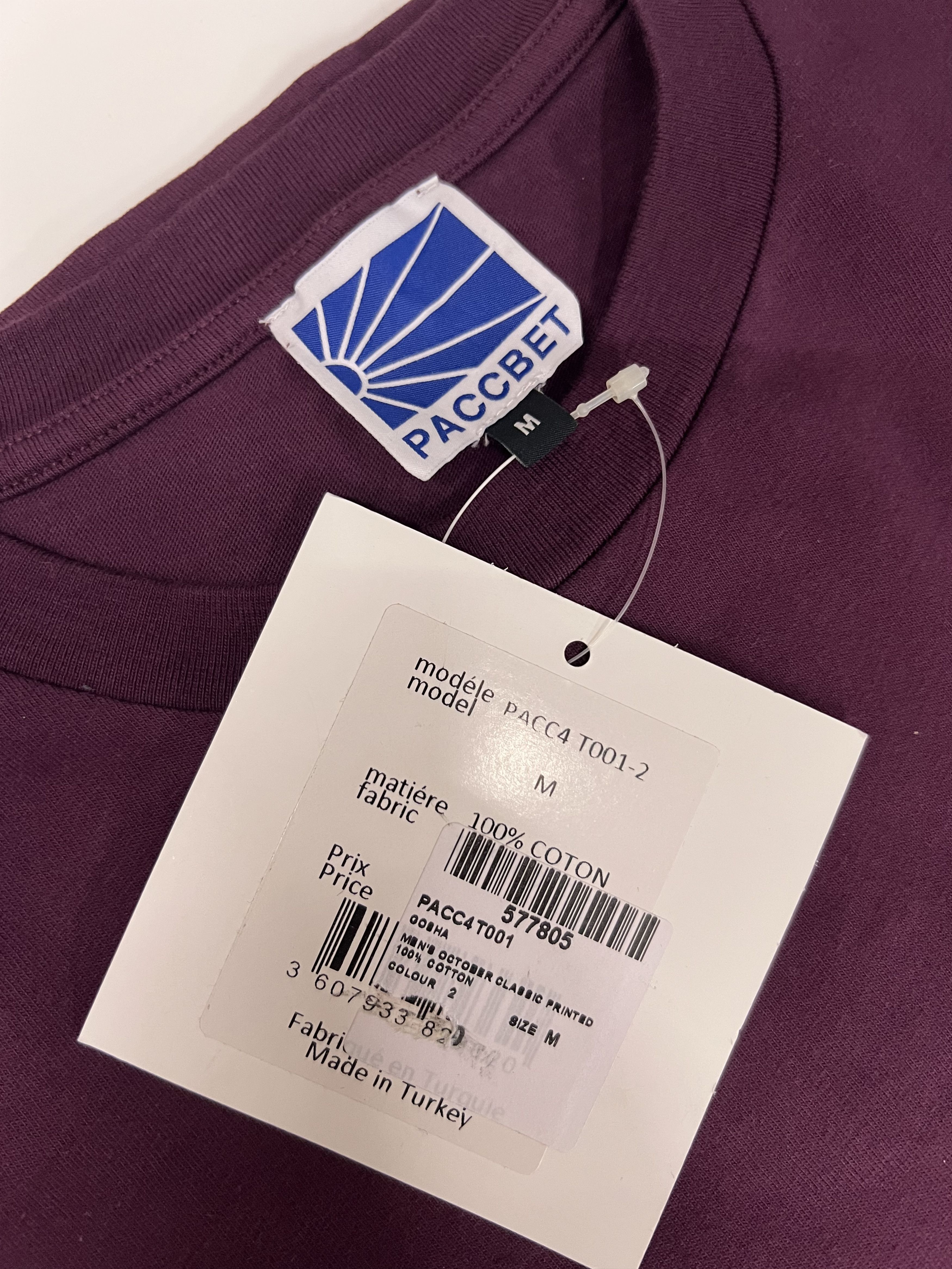 PACCBET October Logo T-shirts(Burgundy) Size US M / EU 48-50 / 2 - 7 Thumbnail