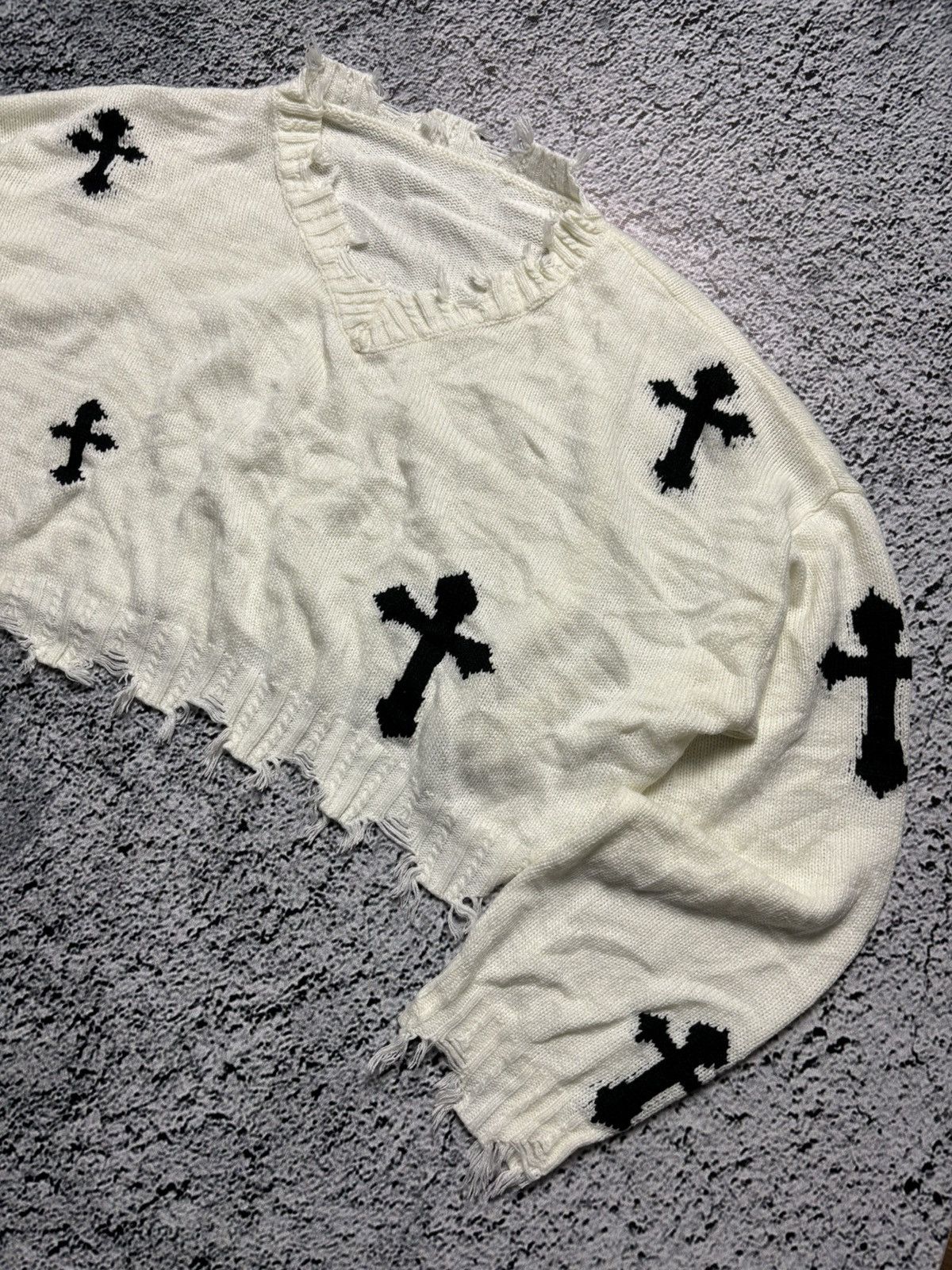 If Six Was Nine × Vintage Oversized y2k cross printed distressed sweater Size XXL / US 16-18 / IT 52-54 - 2 Thumbnail
