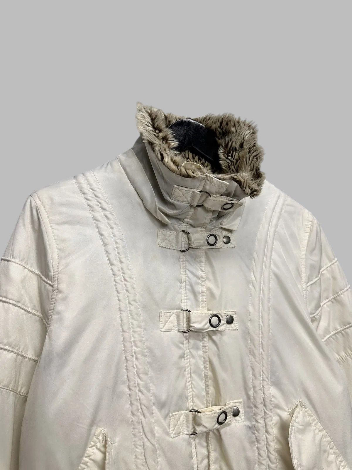 Hysteric Glamour Vintage White Jacket Fur Hood Y2K Utility Cropped Style Size M / US 6-8 / IT 42-44 - 6 Thumbnail