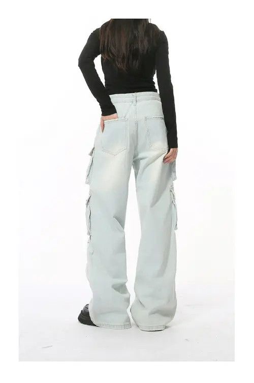 Other Multi-pocket straight-leg wide-leg loose washed cargo jeans Size US 32 / EU 48 - 5 Thumbnail