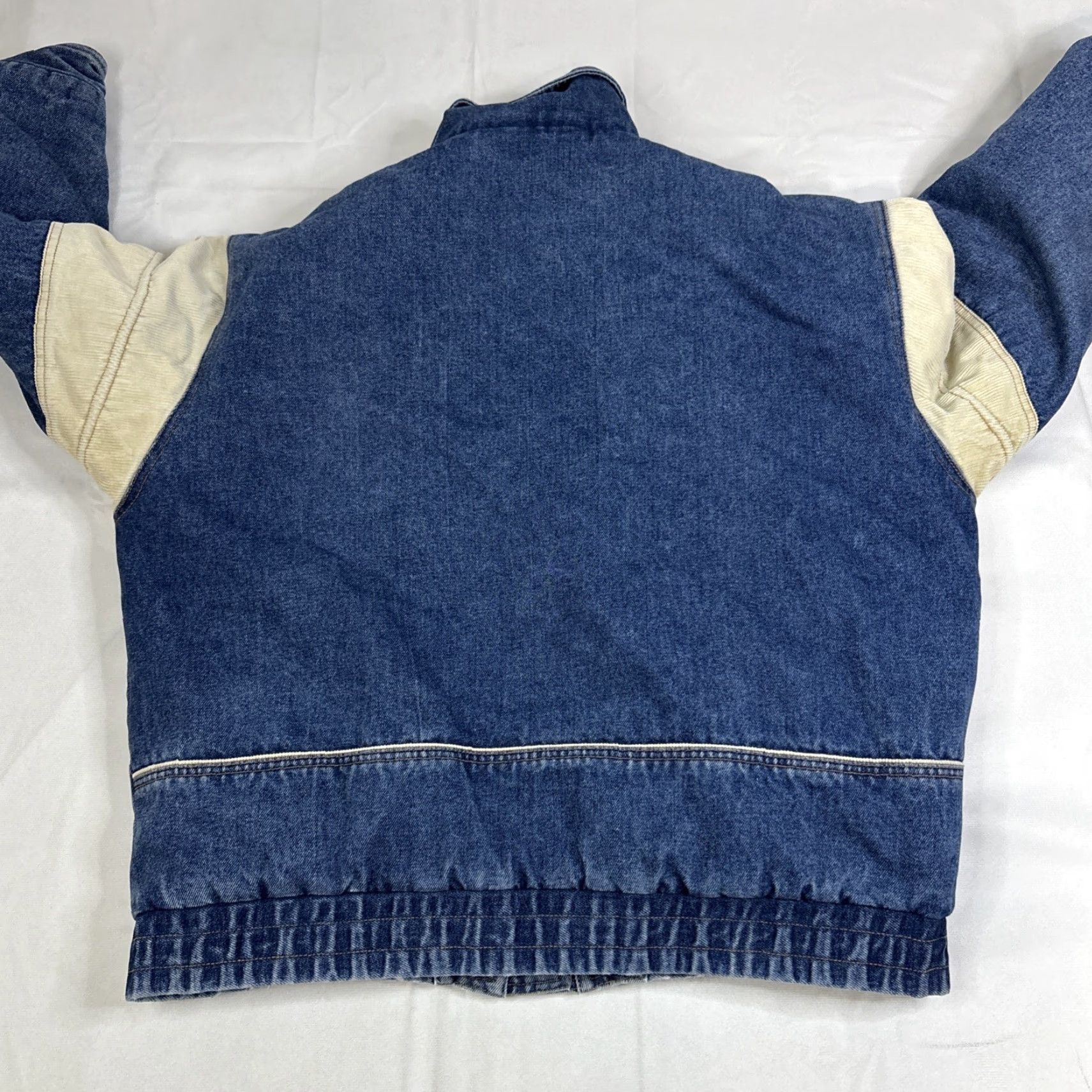 Denime Clipper Bay Jacket Women L Blue Denim Corduroy Short Insulated Size 36" / US 14 / IT 50 - 6 Thumbnail