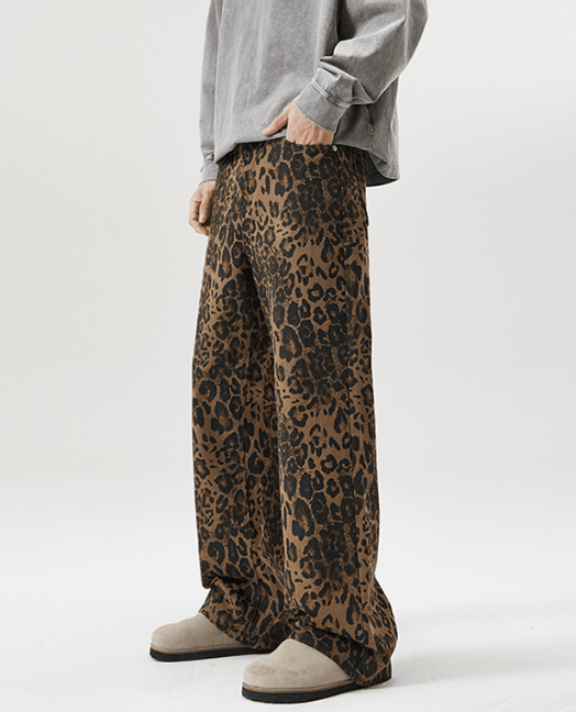 Japanese Brand Leopard print vintage American loose baggy jeans Size US 34 / EU 50 - 5 Thumbnail