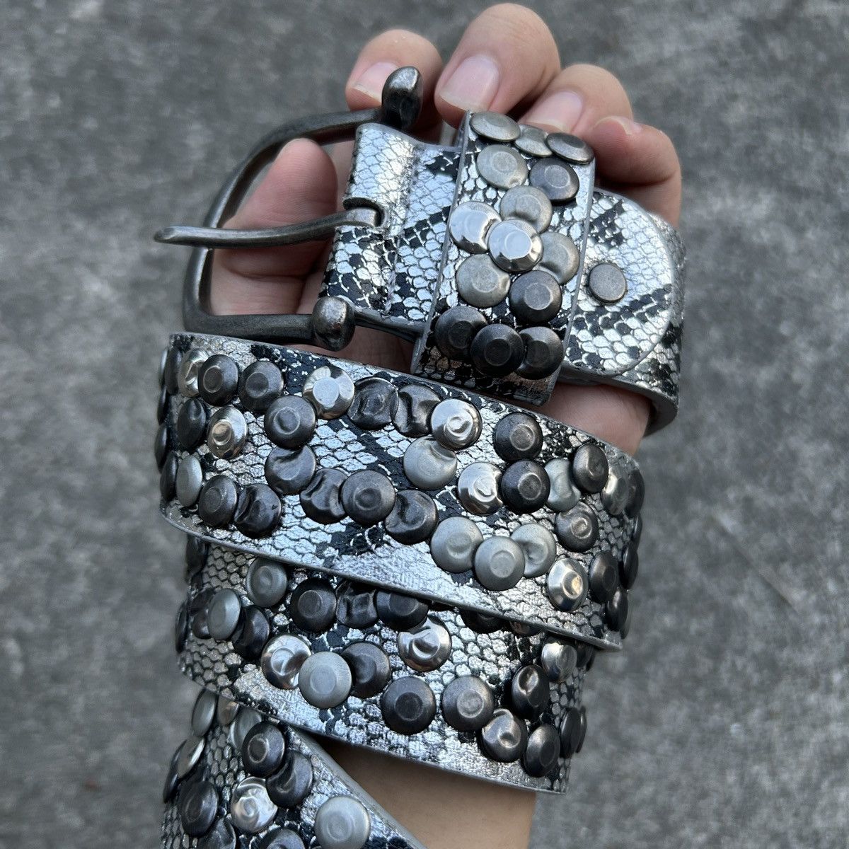 Vintage Vintage studded leather belt 🐍 (Kapital Style) Size ONE SIZE - 4 Thumbnail