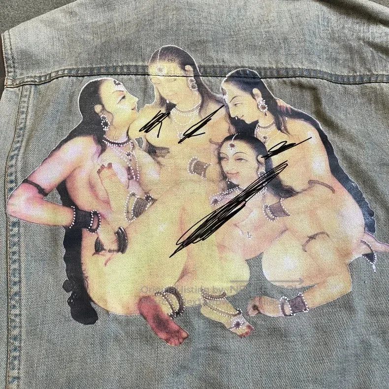 Alexander McQueen Alexander McQueen Unique Denim Jacket with Artwork. Size US L / EU 52-54 / 3 - 7 Thumbnail