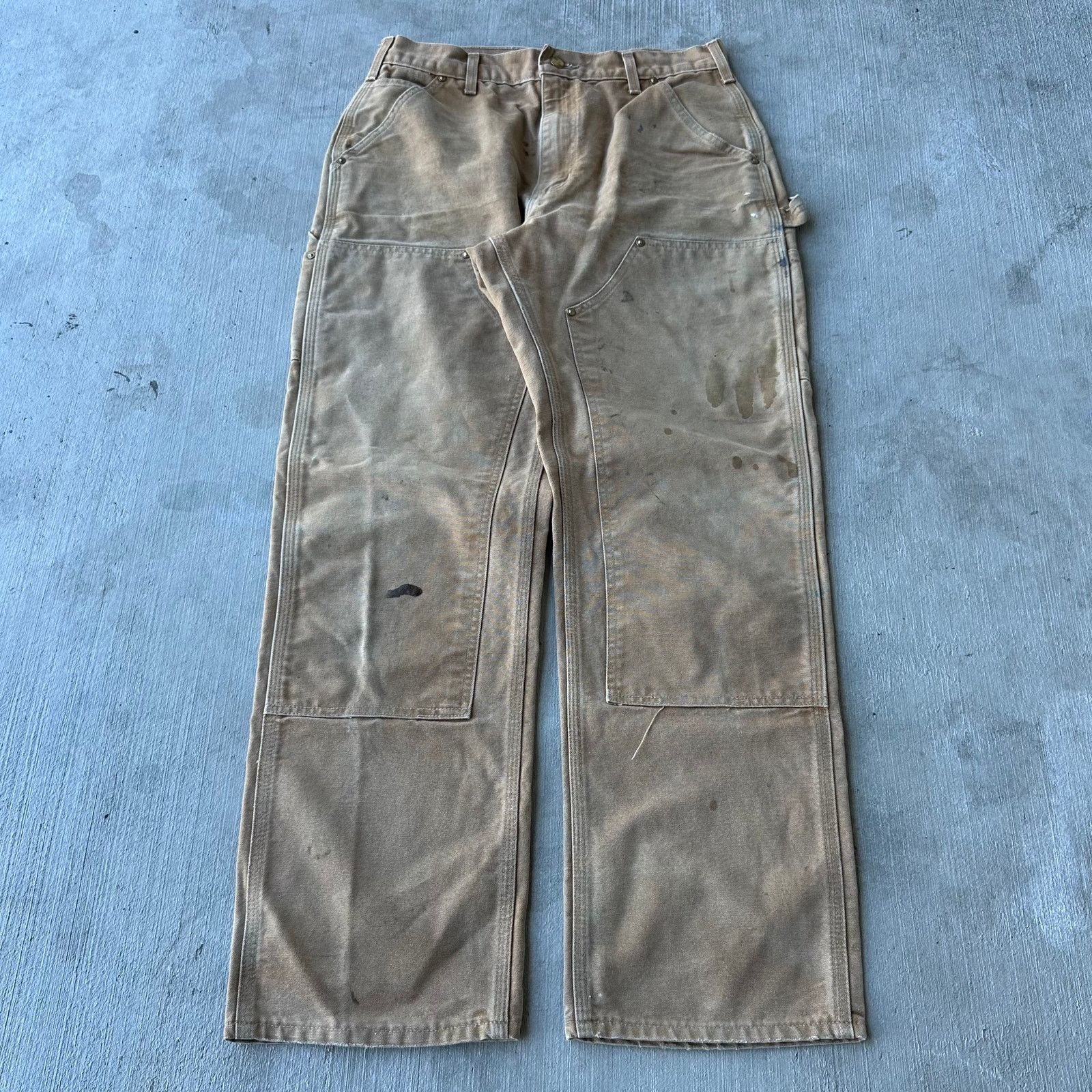 Vintage Y2K Carhartt brown double knee work carpenter pants