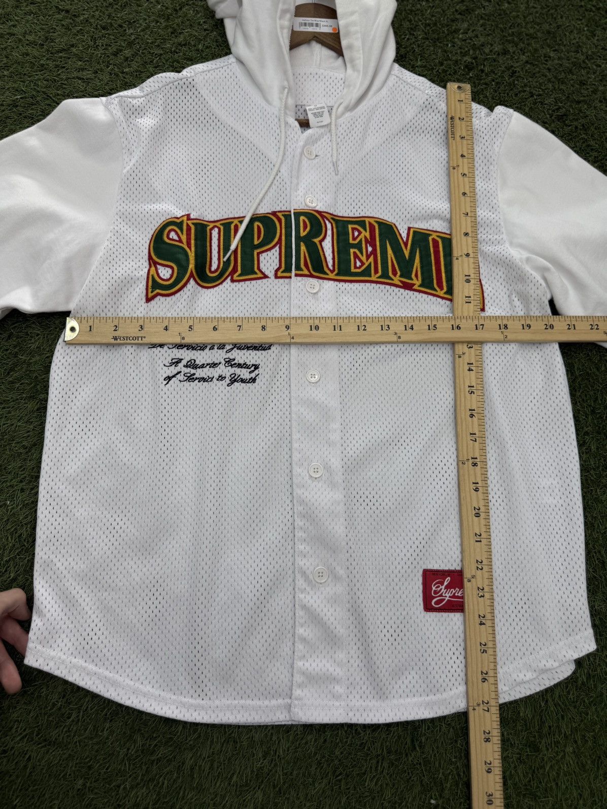 Supreme Supreme White Mesh Jersey Hoodie Size Medium 🧼 Size US M / EU 48-50 / 2 - 5 Thumbnail