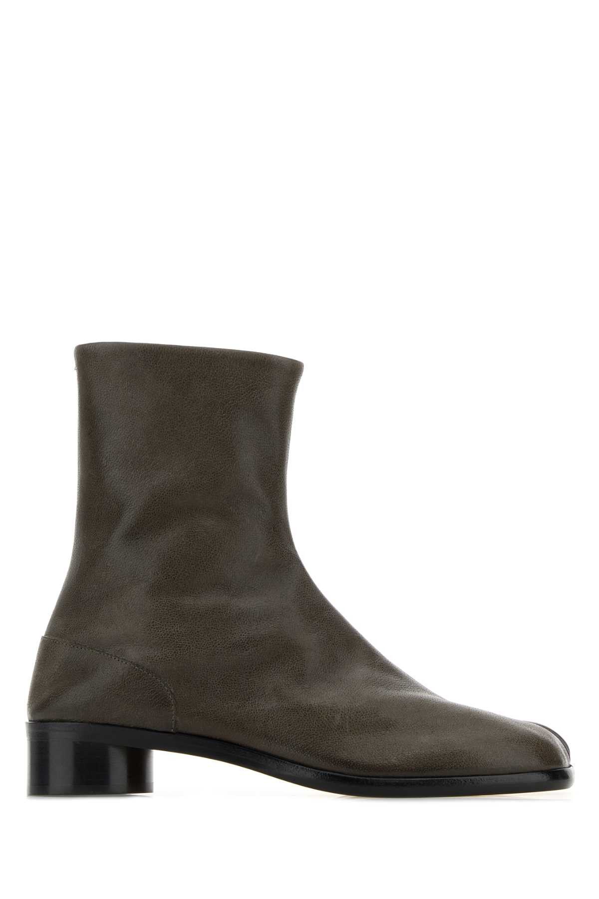 Maison Margiela Olive Green Leather Tabi Ankle Boots Size US 11 / EU 44 - 1 Thumbnail