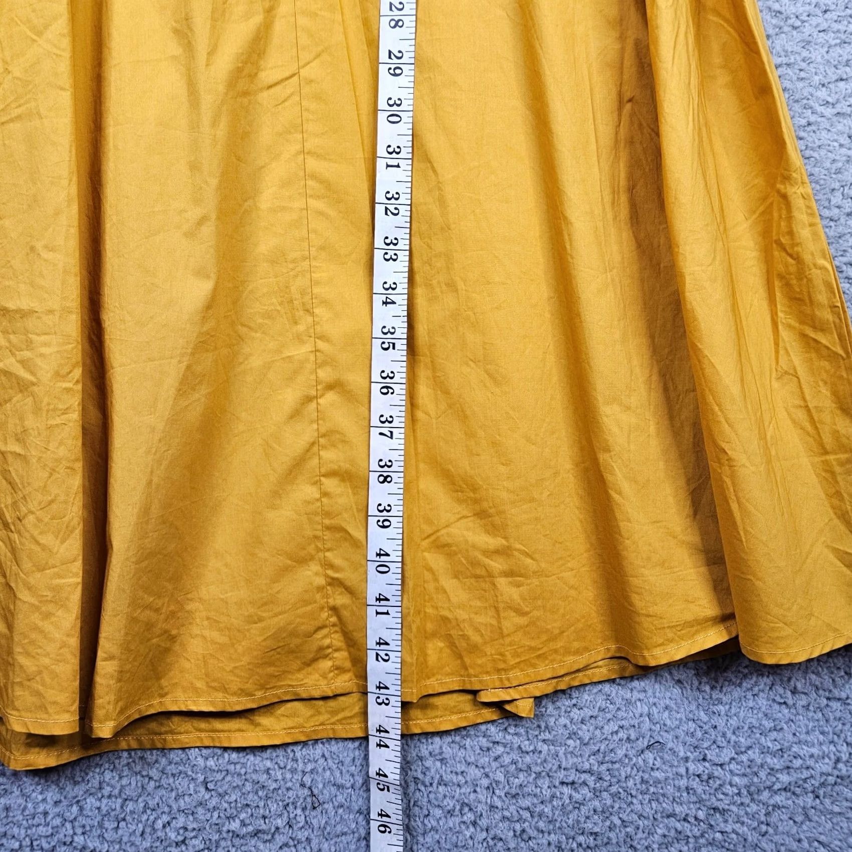 Vintage OUR SECOND NATURE Women's Cotton Yellow Summer Dress XS Square Neck Sleeveless A-Line Casual Size XS / US 0-2 / IT 36-38 - 5 Thumbnail