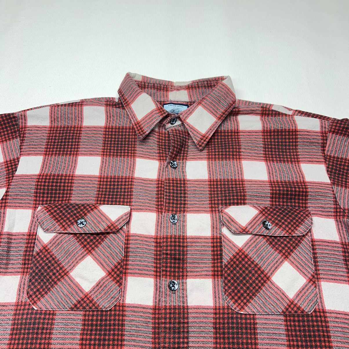 Fieldmaster × Vintage VTG Fieldmaster Flannel Shirt Red Plaid Button Up Outdoor Size US XXL / EU 58 / 5 - 4 Thumbnail