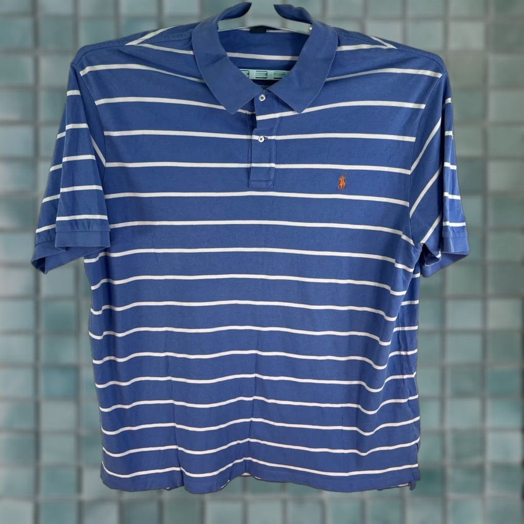 Ralph Lauren Ralph Lauren Polo Shirt Mens Big & Tall 3XB Blue 100% Cotton Polo Golf Size US XXL / EU 58 / 5 - 1 Thumbnail