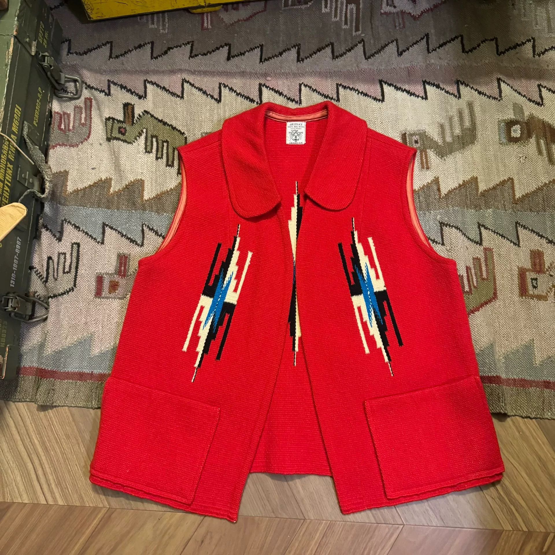 Vintage Handcrafted Wool Navajo Vest Size US M / EU 48-50 / 2 - 1 Thumbnail