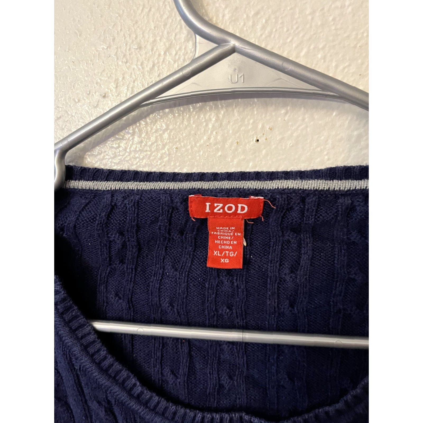 Izod Izod Sweatshirt Women's XL Blue Cable Knit Crew Neck Pullover Knit Sweater Casual Men/Women? Size XL / US 12-14 / IT 48-50 - 2 Thumbnail