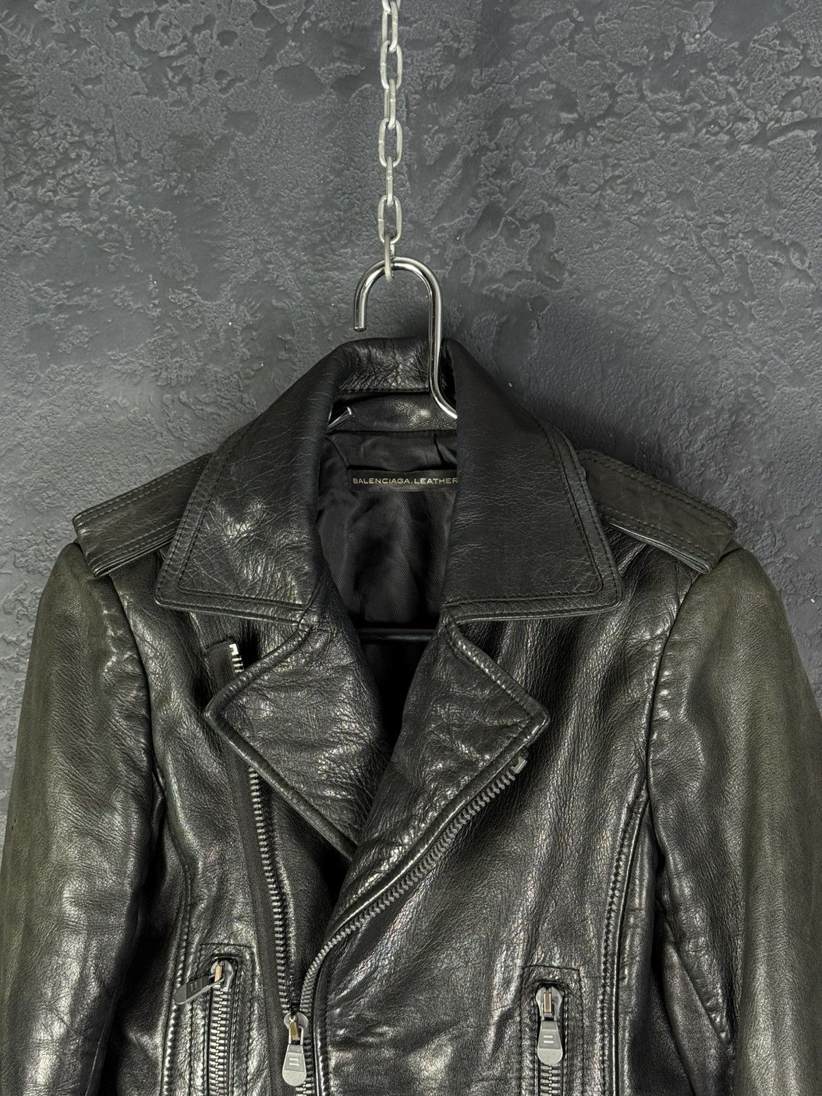 Balenciaga Balenciaga Vintage Women’s Biker Leather Jacket Size S / US 4 / IT 40 - 6 Thumbnail