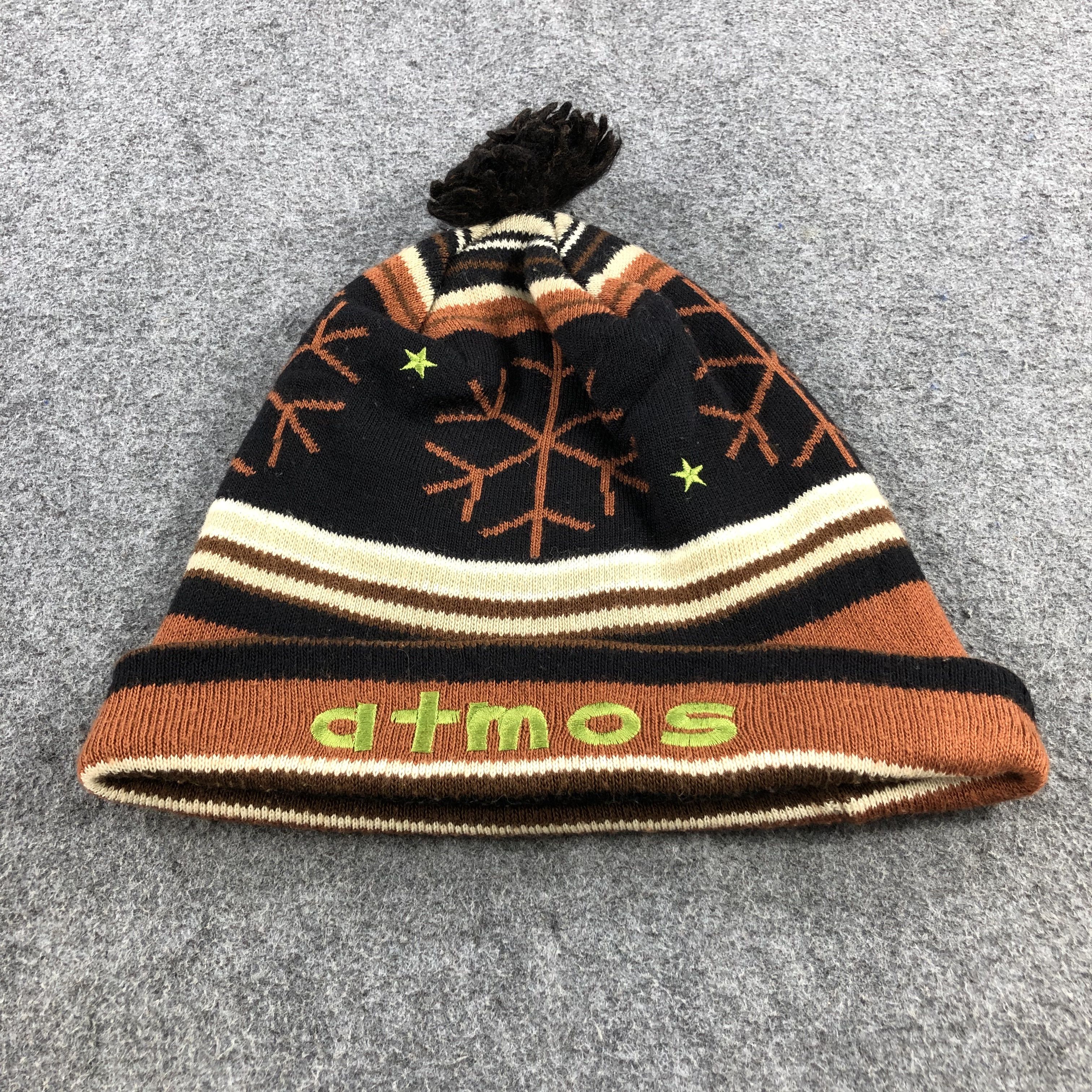 Vintage Atmos Snow Flakes Bobble Beanie Snowcap Snow Hat B121 Size ONE SIZE - 3 Thumbnail