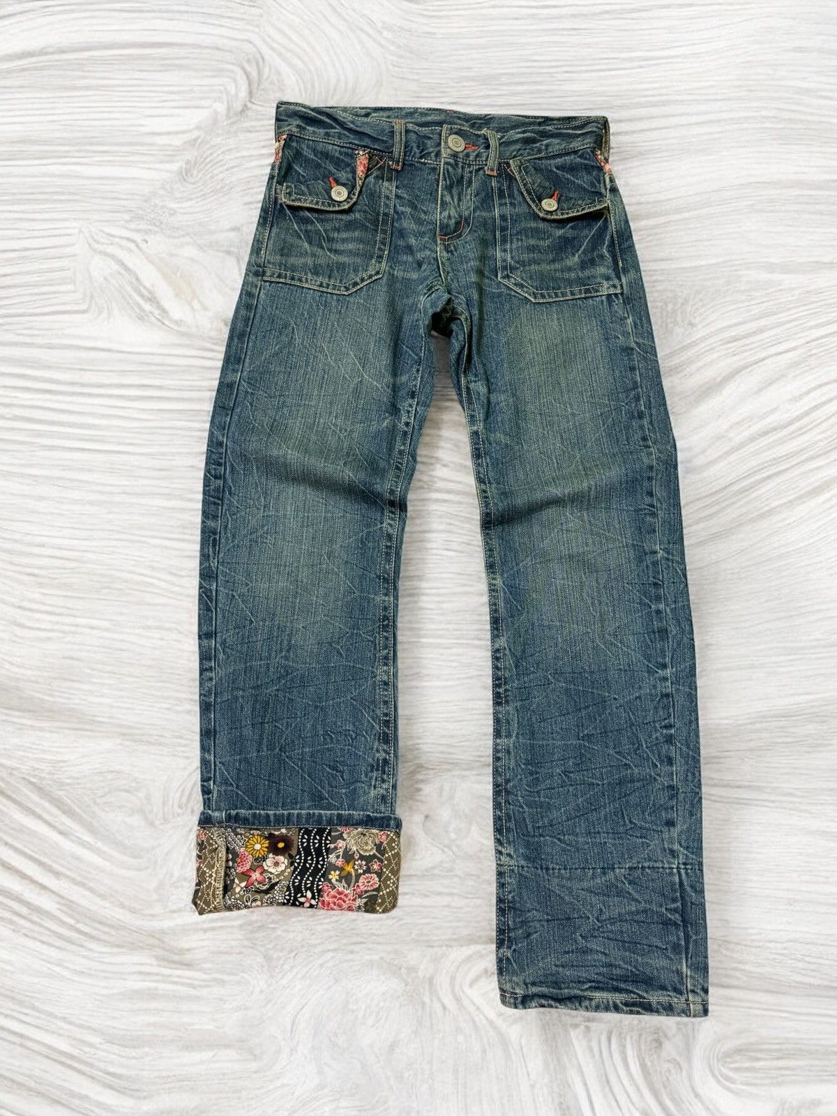 Japanese Brand VINTAGE RARE JAPANESE FLORAL DESIGN PROLETA RE ART STYLE Size US 28 / EU 44 - 2 Thumbnail