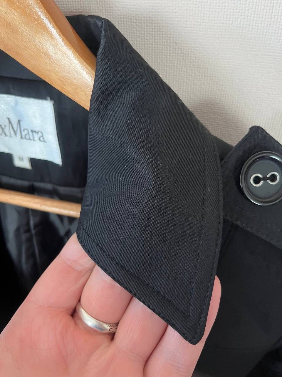 Max Mara MaxMara Women's Black Belted Double-Breasted Trench Coat Size M / US 6-8 / IT 42-44 - 9 Thumbnail