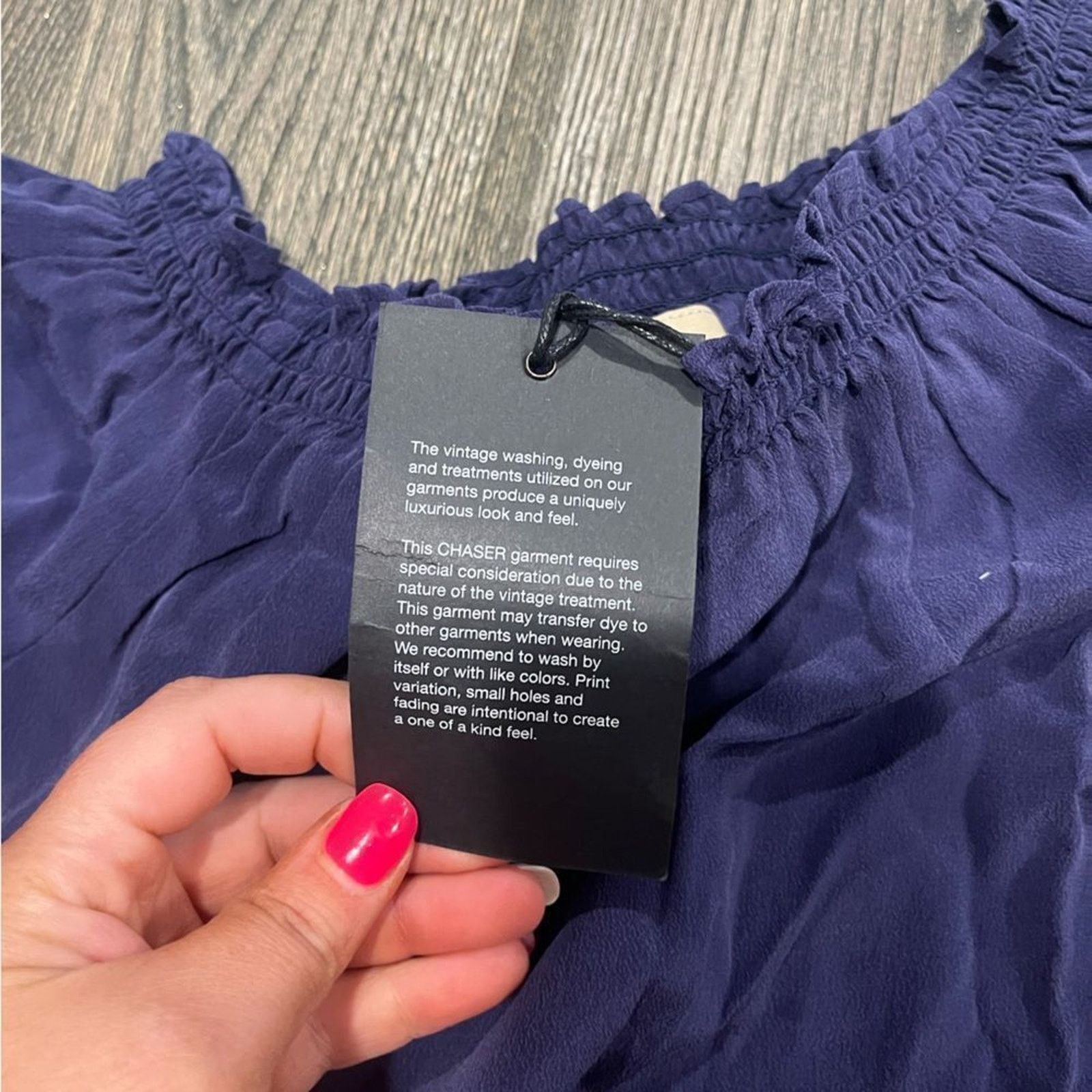 Vintage NWT Chaser Royal Blue Off Shoulder Blouse Size M Size M / US 6-8 / IT 42-44 - 3 Thumbnail