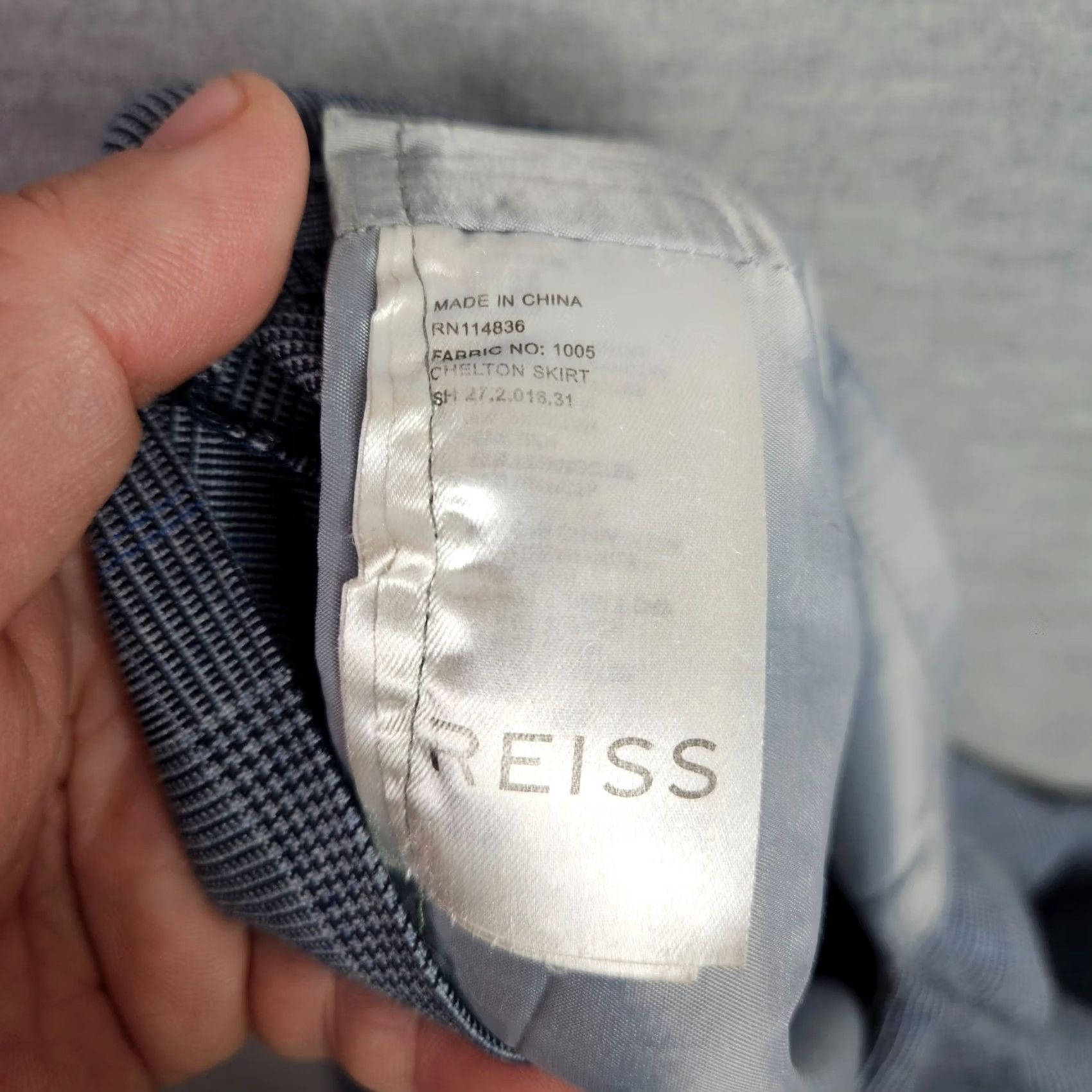 Reiss Reiss Skirt Pencil Blue White Plaid Size 8 Linen Polyester Wool Elastane Multicolor Short A-Line Women’s Knit? Size 30" / US 8 / IT 44 - 5 Thumbnail