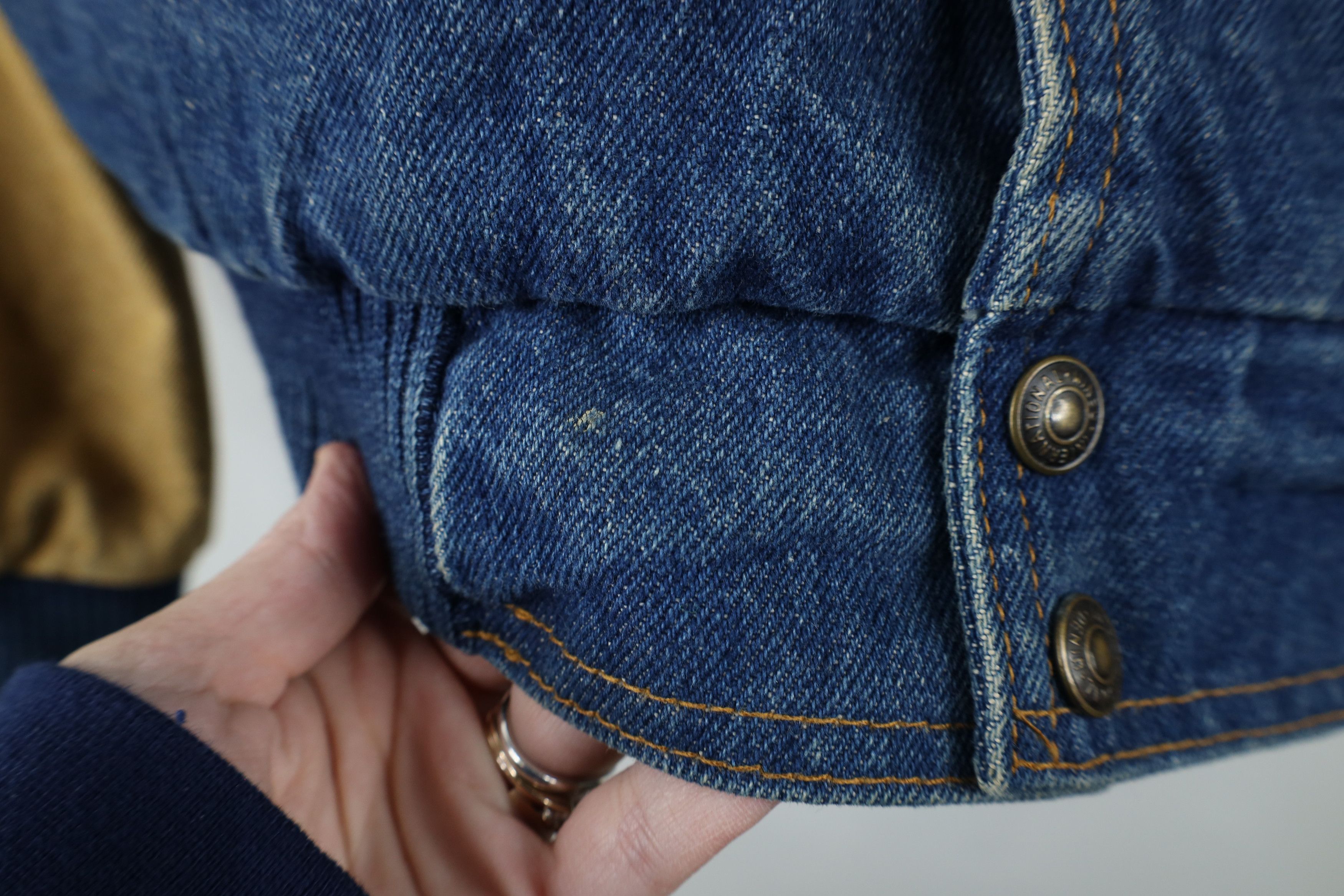 Vintage Vintage 90s Ford Motorsport Denim Jean Varsity Bomber Jacket Size US L / EU 52-54 / 3 - 6 Thumbnail