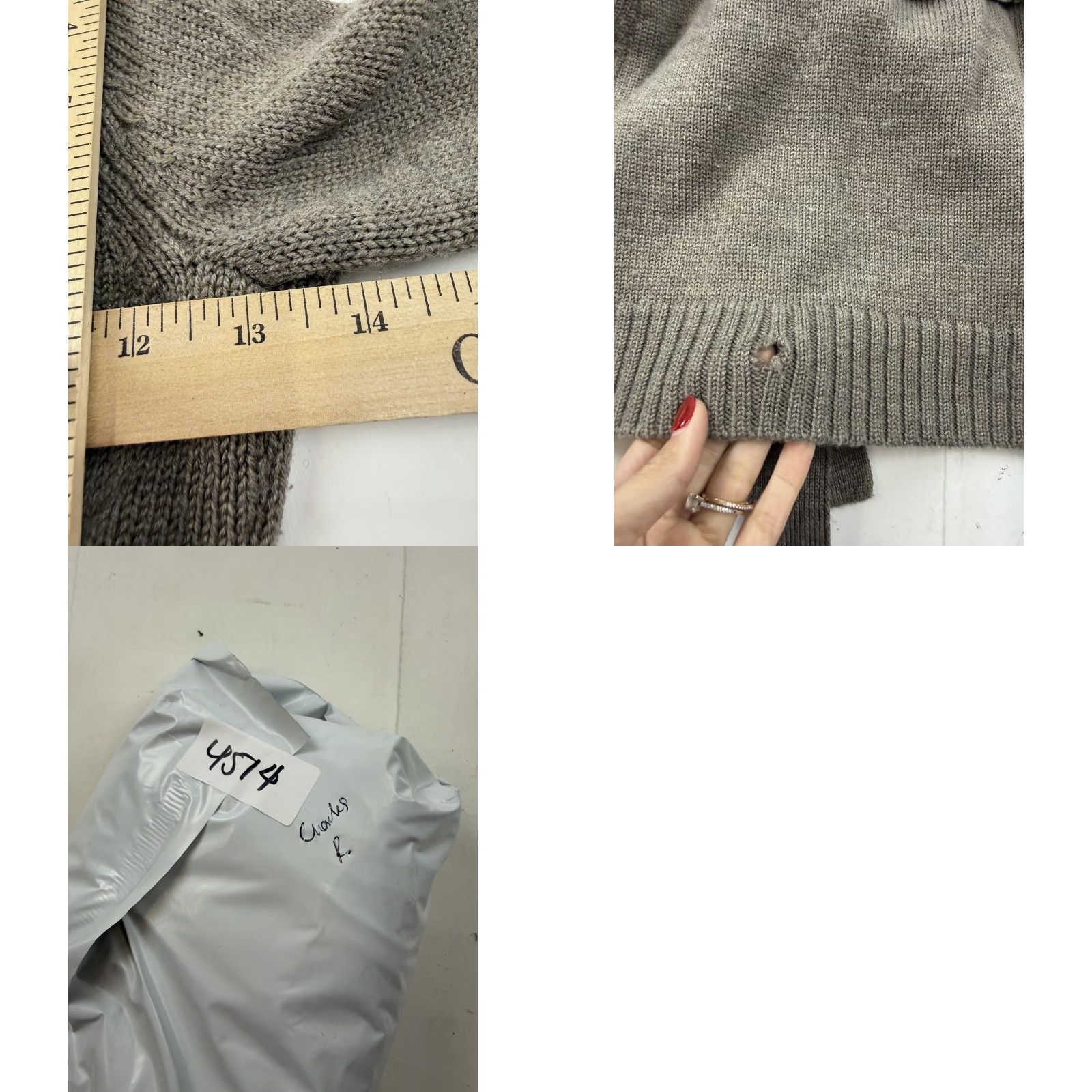 Vintage Charlie & Robin Cardigan Sweater Womens XS Gray 100% Wool Hooded Belted Ruffle Knit Open Front Winter Casual Mens Womens Girls Boys Size XS / US 0-2 / IT 36-38 - 8 Thumbnail