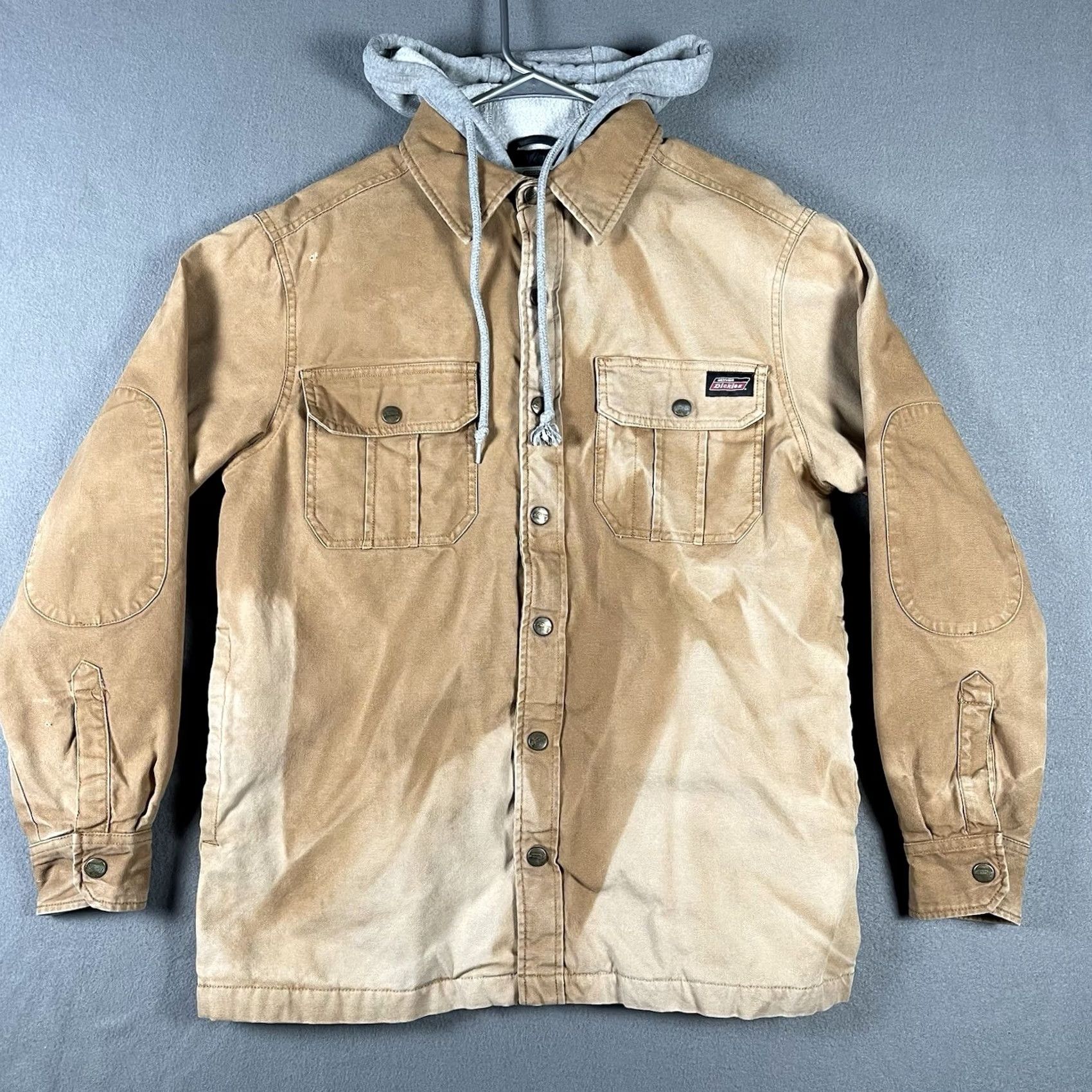Dickies VINTAGE Dickies Jacket Small Brown Canvas Quilt Lined Hood Zip/Snap Distressed Men's Overcoat Pockets Fall Winter Size US S / EU 44-46 / 1 - 2 Thumbnail