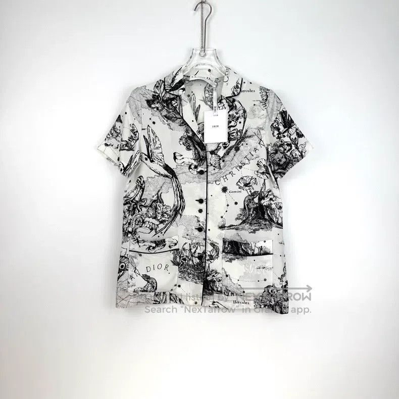 Dior Dior Black and white plant animal logo mulberry silk short Size XS / US 0-2 / IT 36-38 - 3 Thumbnail