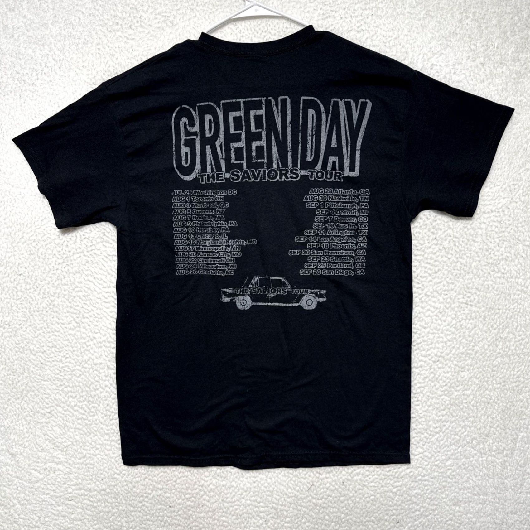 Vintage Green Day the Saviors 2024 Tour 2 Sided Concert T-shirt Size L Men Green Clothing Shirt Band Size US L / EU 52-54 / 3 - 2 Thumbnail