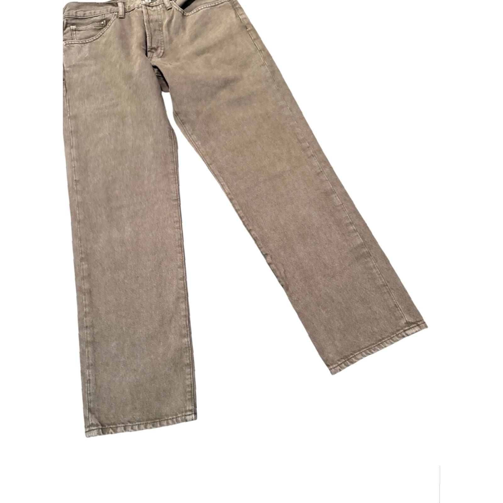 AYR AYR The Normie Mens Jeans 30 x 30 Dusty Khaki Button Fly Straight Made In USA Size US 30 / EU 46 - 4 Thumbnail