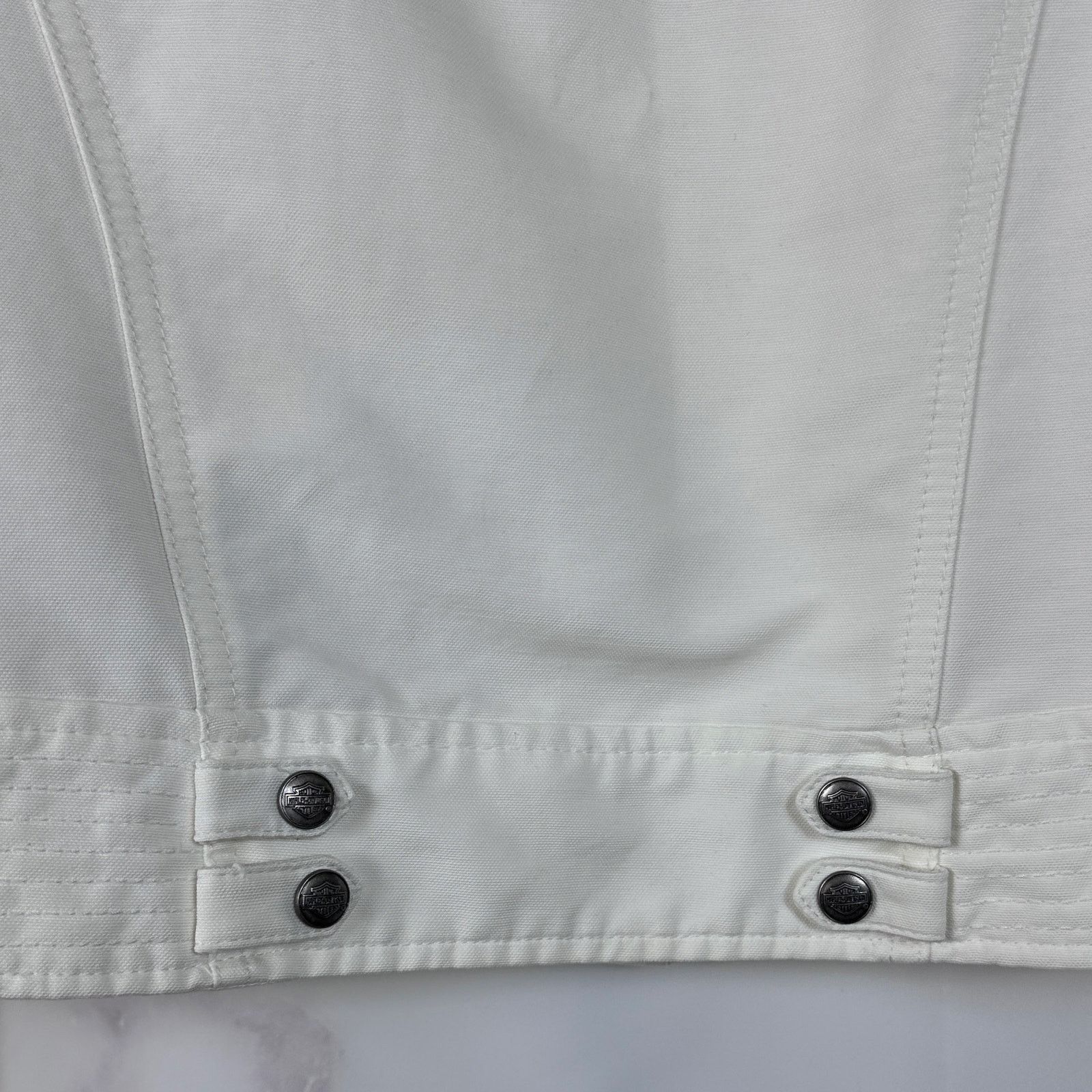 Harley Davidson White Rhinestone Motorcycle Jacket Size S / US 4 / IT 40 - 3 Thumbnail
