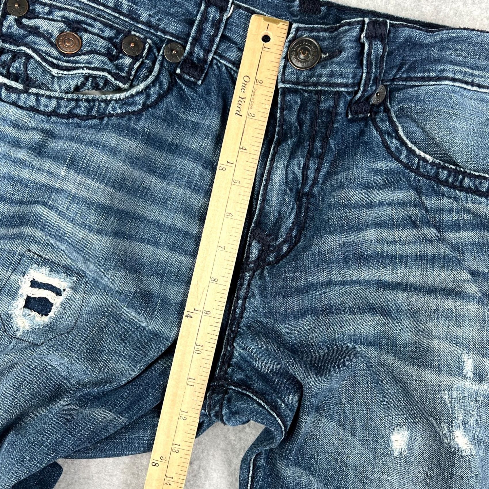 True Religion True Religion Ricky Super T Jeans Mens Relaxed Straight Blue 34x33 Pants Size US 34 / EU 50 - 7 Thumbnail