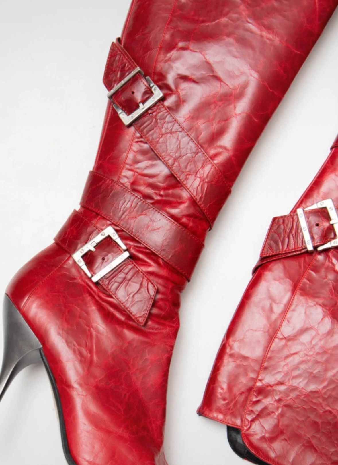 Other Fluxá vintage red leather buckle boots 40 Size US 9 / IT 39 - 3 Thumbnail