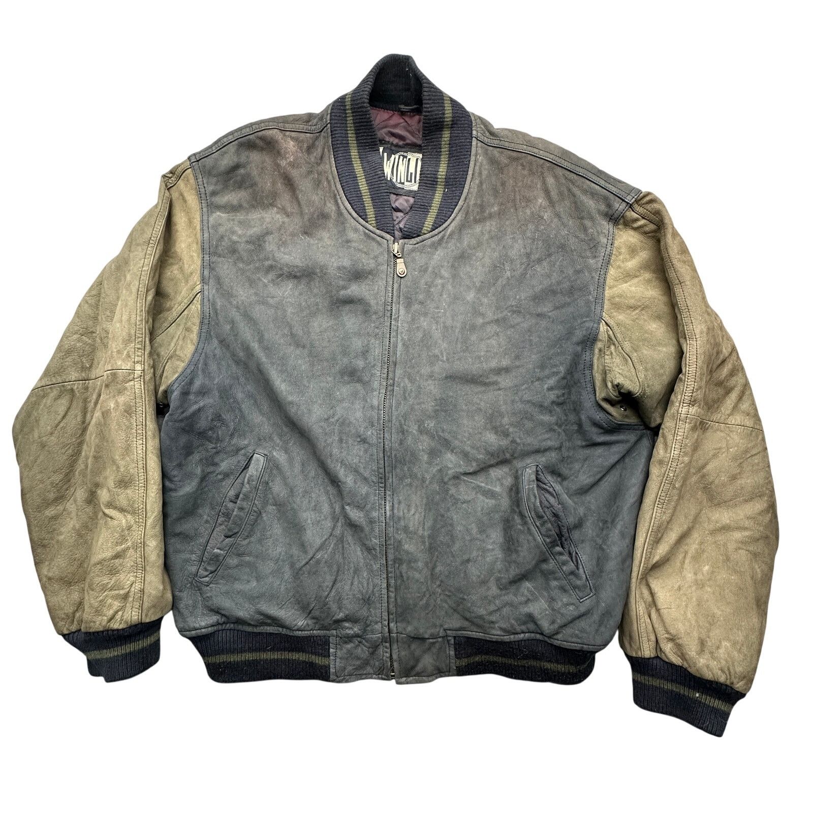 Other Vintage Winlit Two Tone Varsity Bomber Leather Jacket Large Size US L / EU 52-54 / 3 - 1 Thumbnail