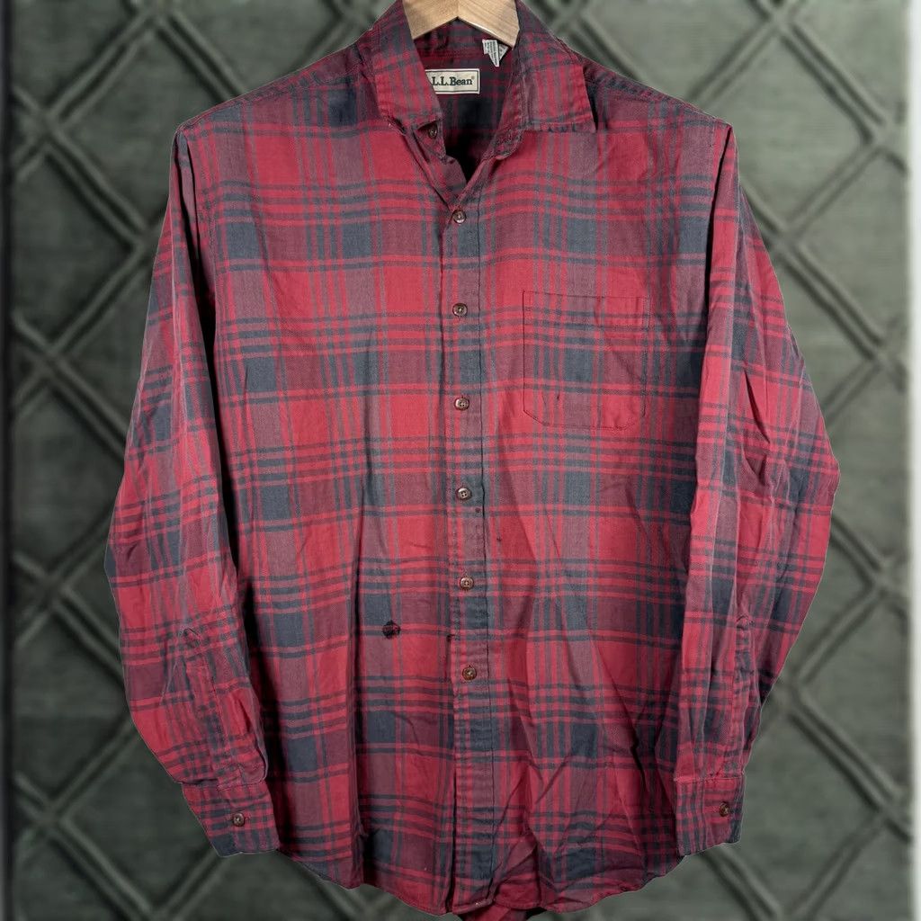 Vintage VNTG L.L.Bean Shirt Red Plaid Button Long Sleeve Pockets Classic - LT Mens Size US L / EU 52-54 / 3 - 1 Thumbnail